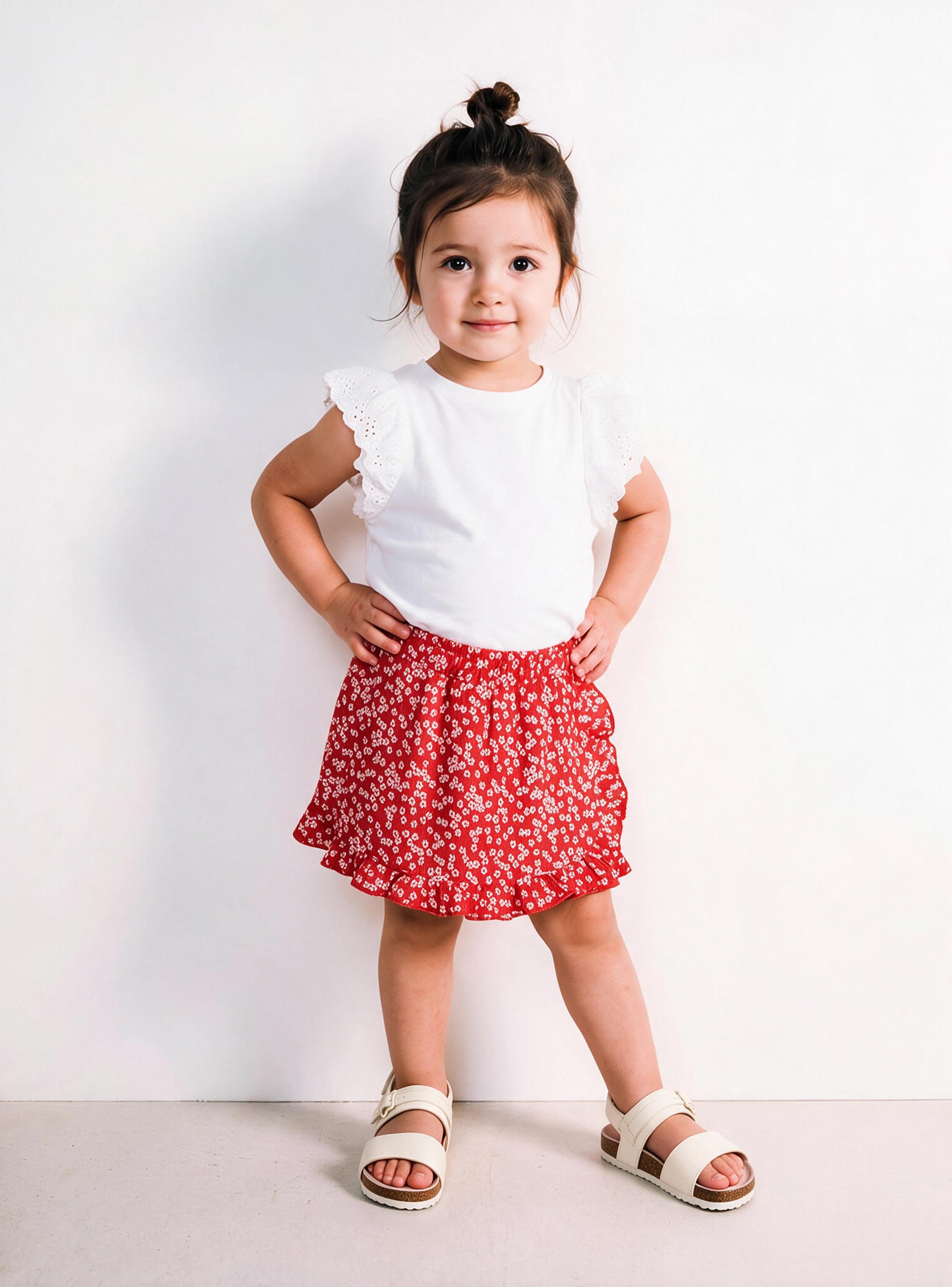 Conjunto Encaje en Mangas y Short Floral Elasticado-0