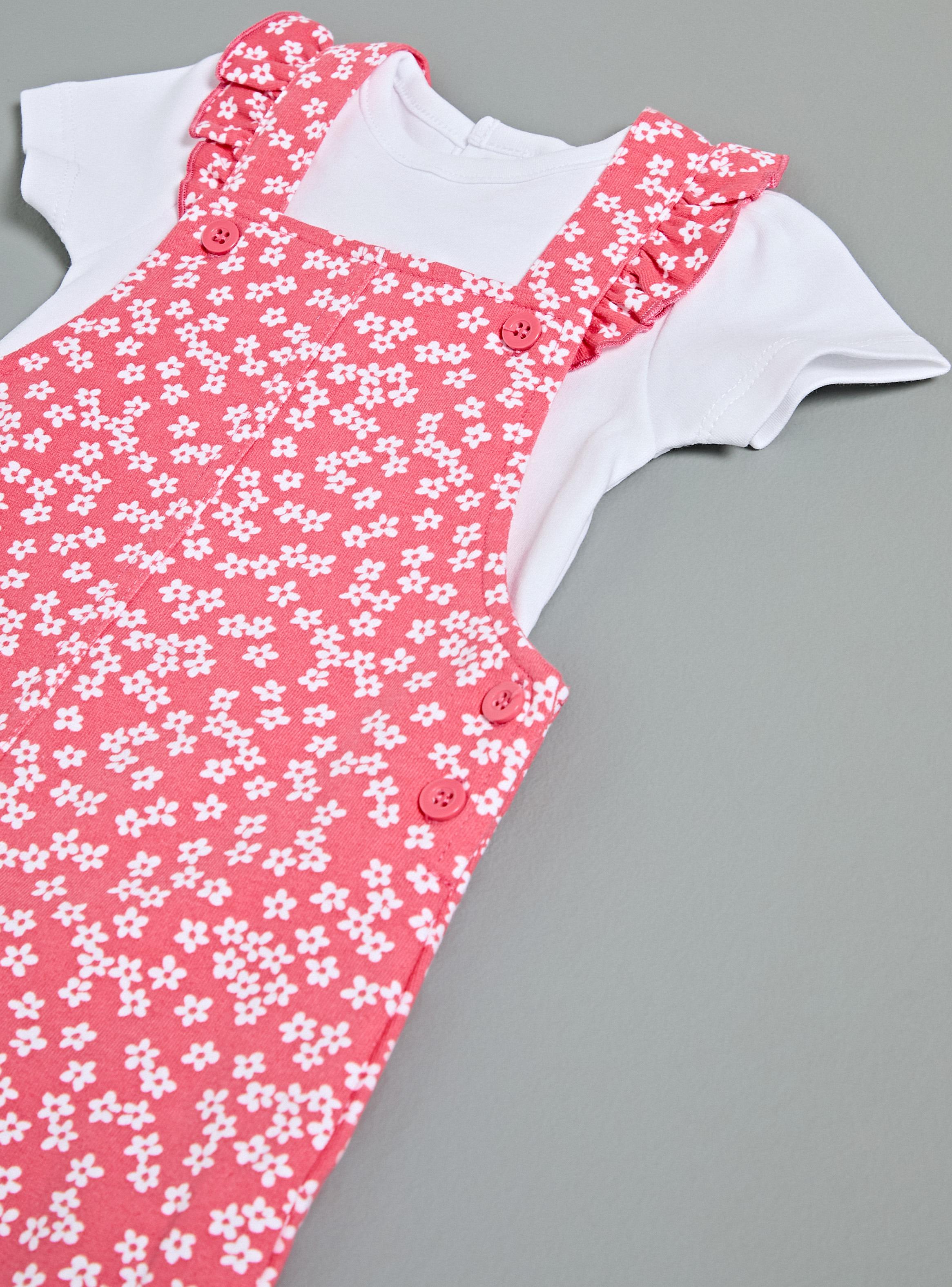 Conjunto Estampado Floral Pequeño con Tirantes-3