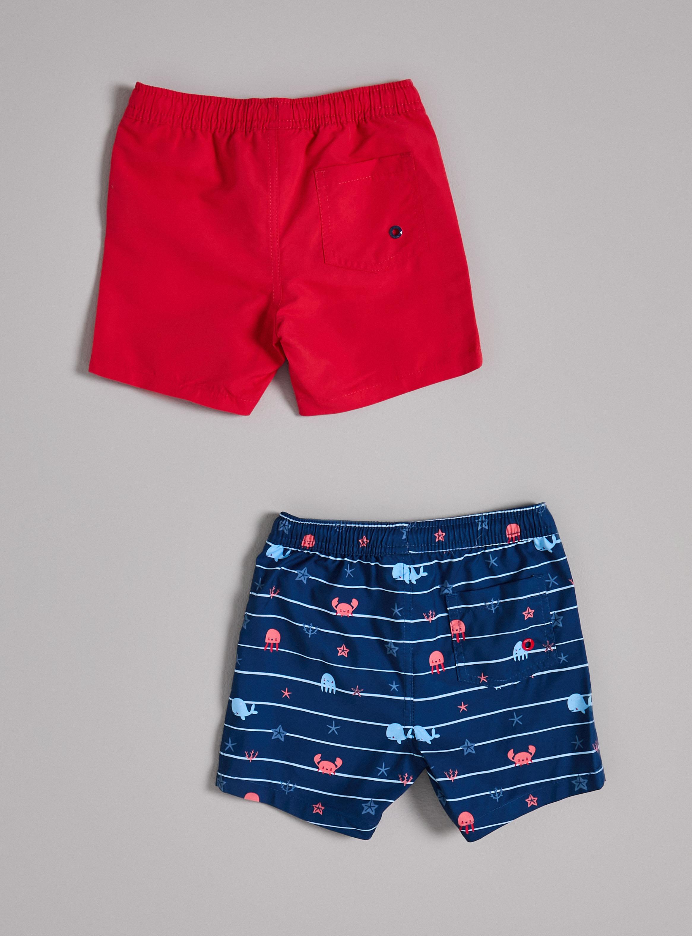 Traje de Baño Bipack Estampado Marino y Color Sólido-2