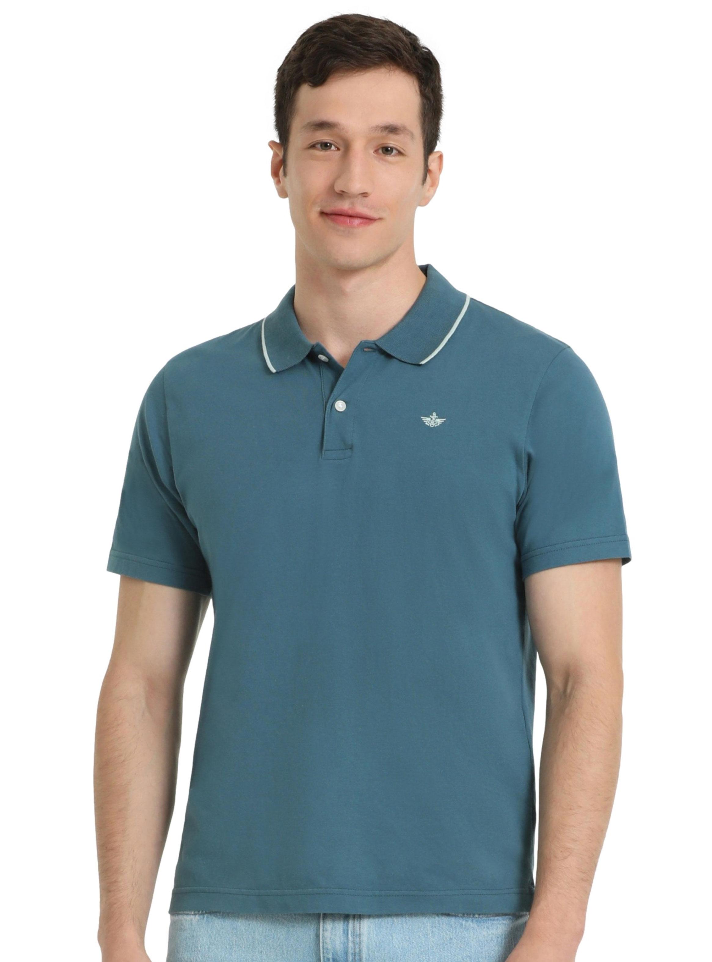 Polera Mc Algodón Detalle Cuello-0
