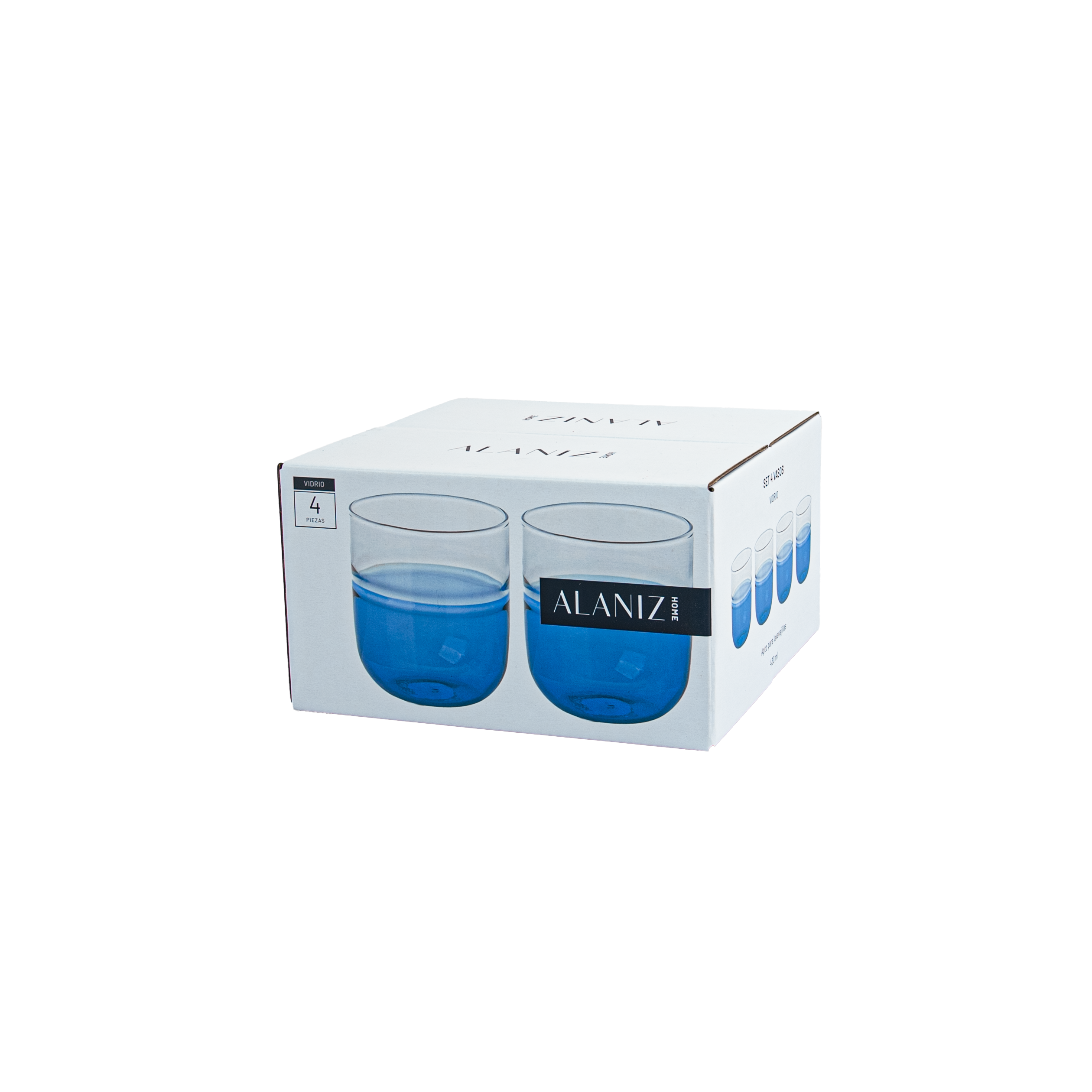 Set de 4 Vasos Bajos Blue-2