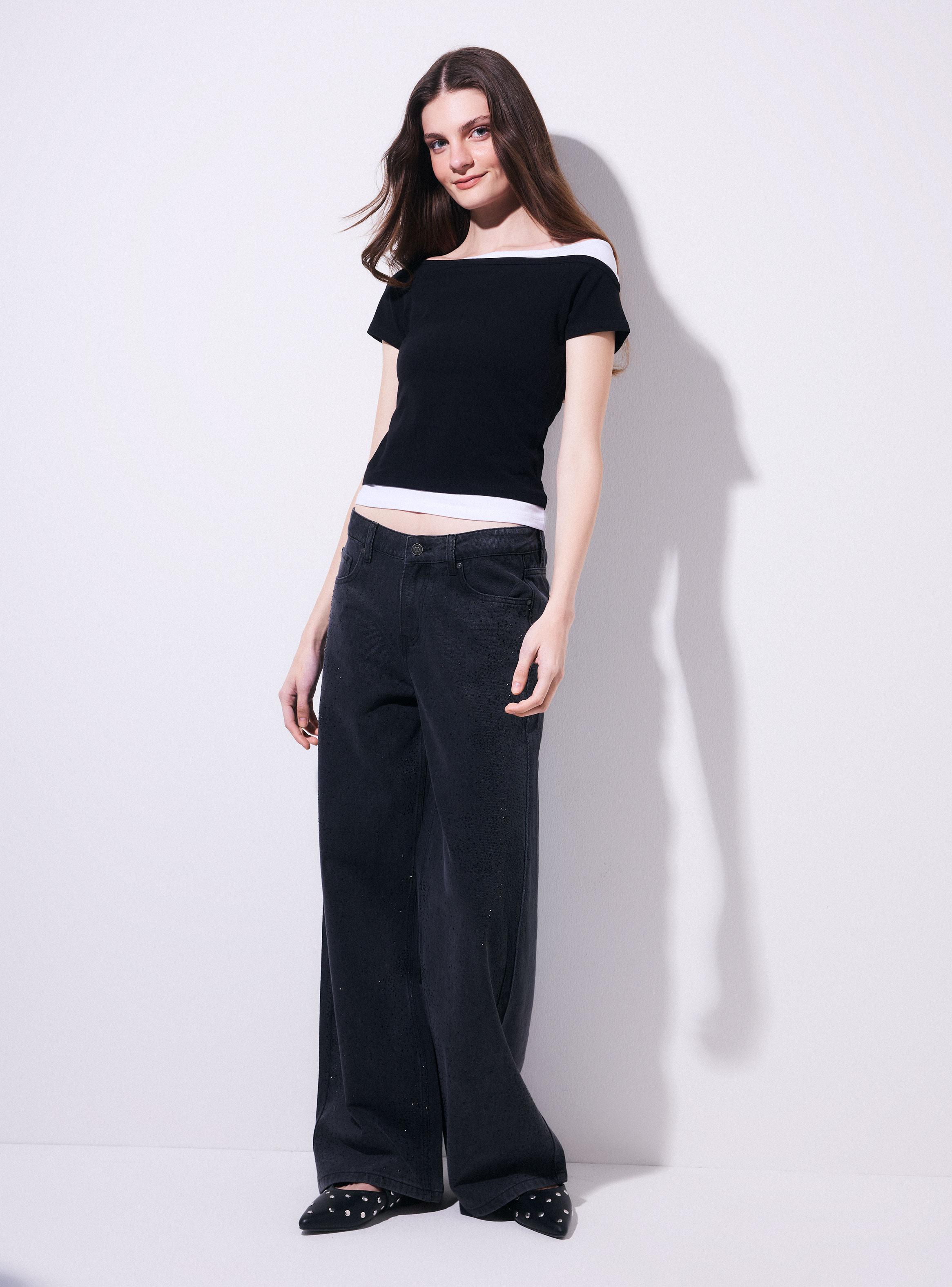 Polera Doble Capa Manga Corta Off Shoulder-4