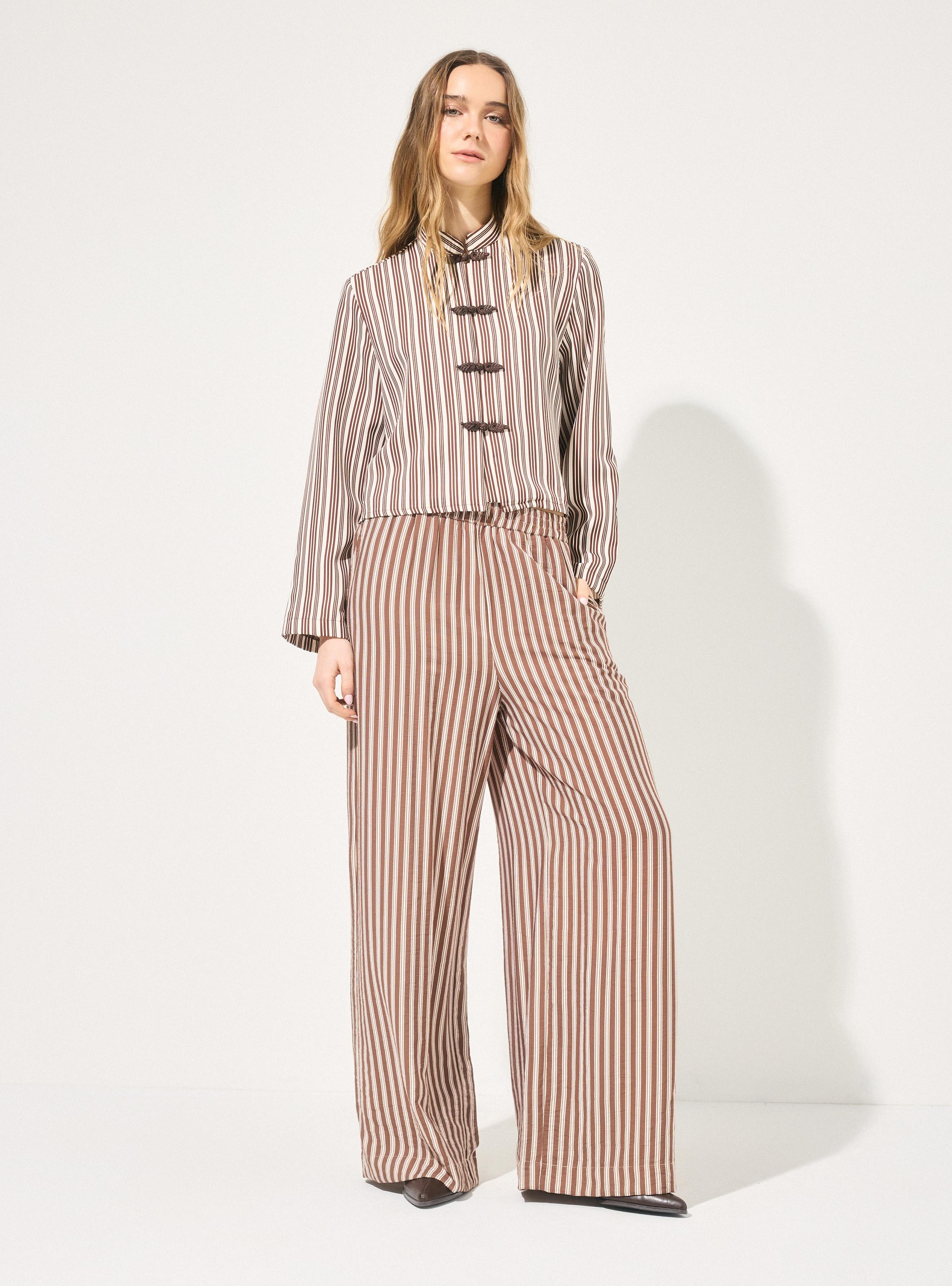 Pantalón Rayas Wide Leg Tiro-4