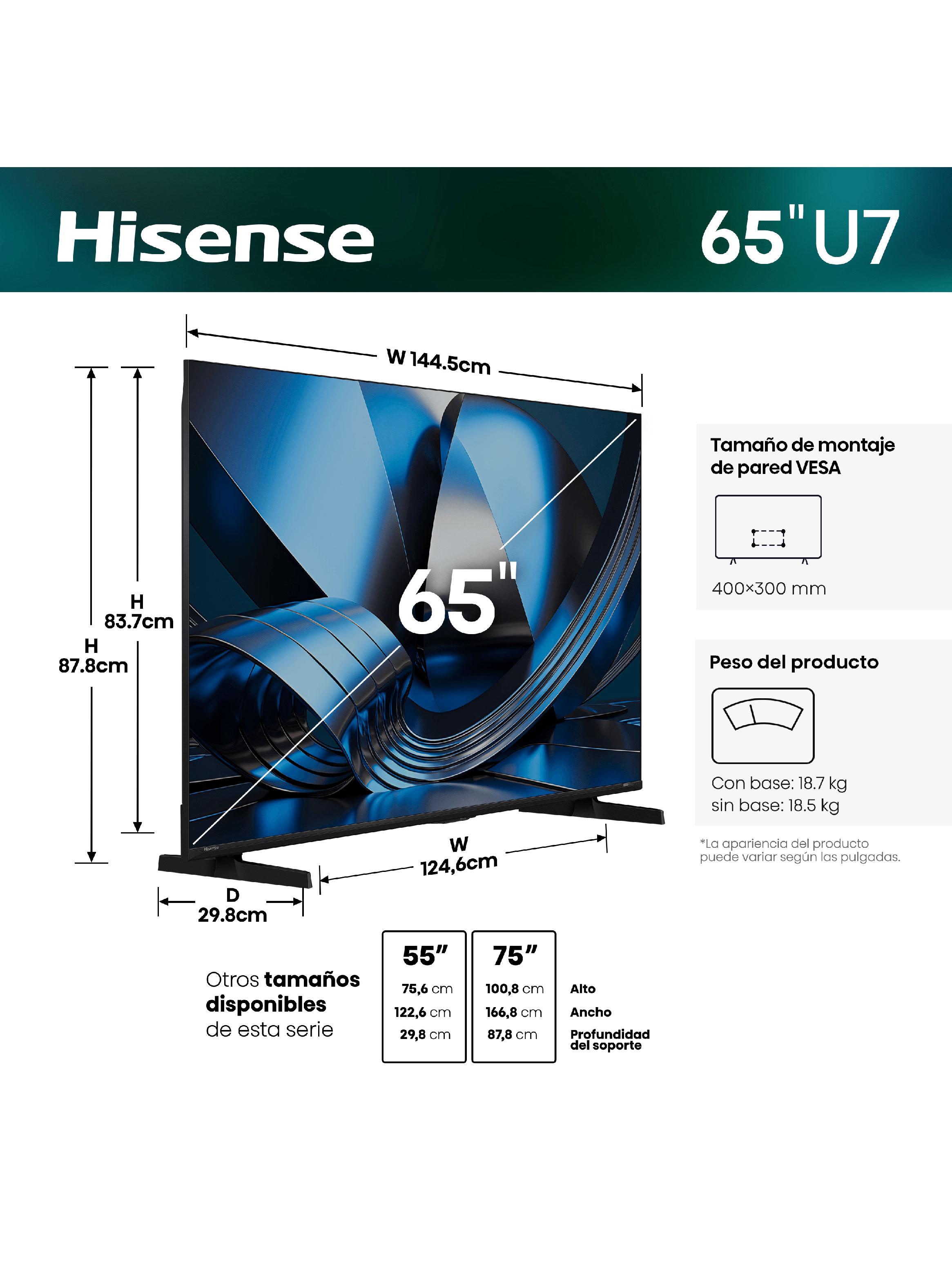 Mini LED Smart TV 65'' 4K UHD 144Hz Google TV 65U7ESG-1