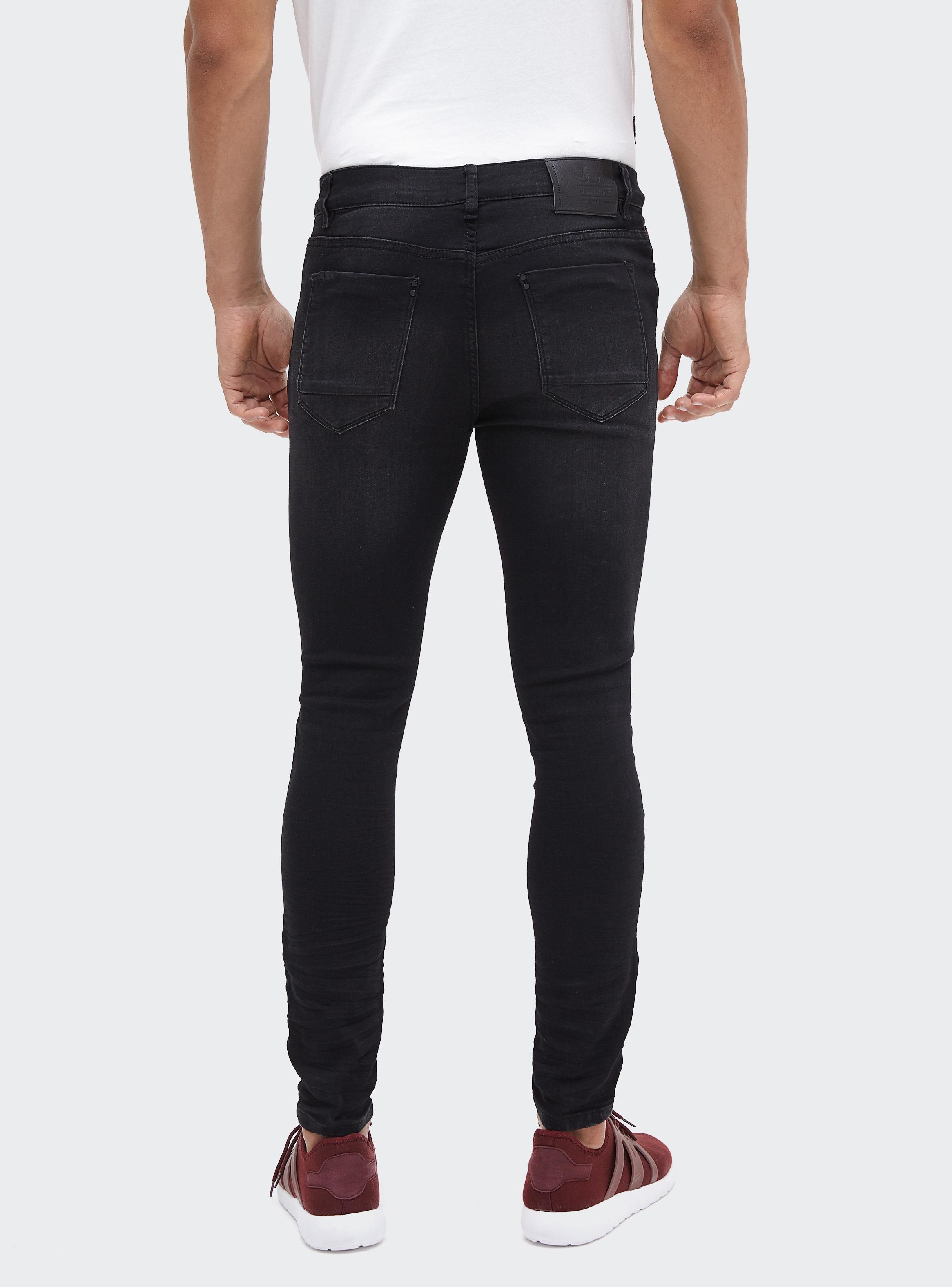 Jeans Super Skinny Fit Knitted Negro JJO-1