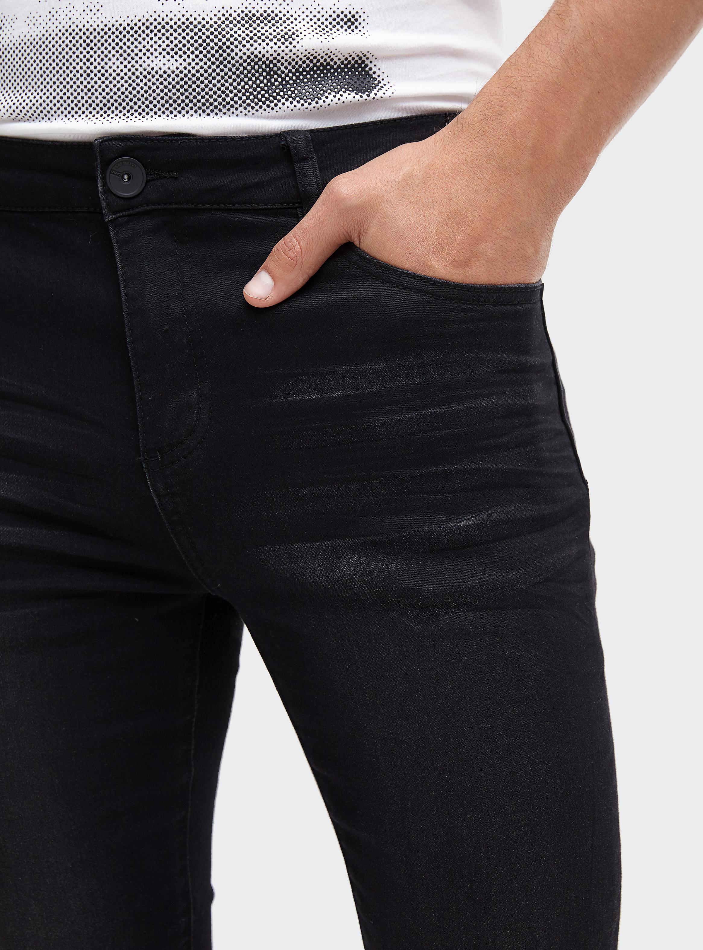 Jeans Super Skinny Fit Knitted Negro JJO-2