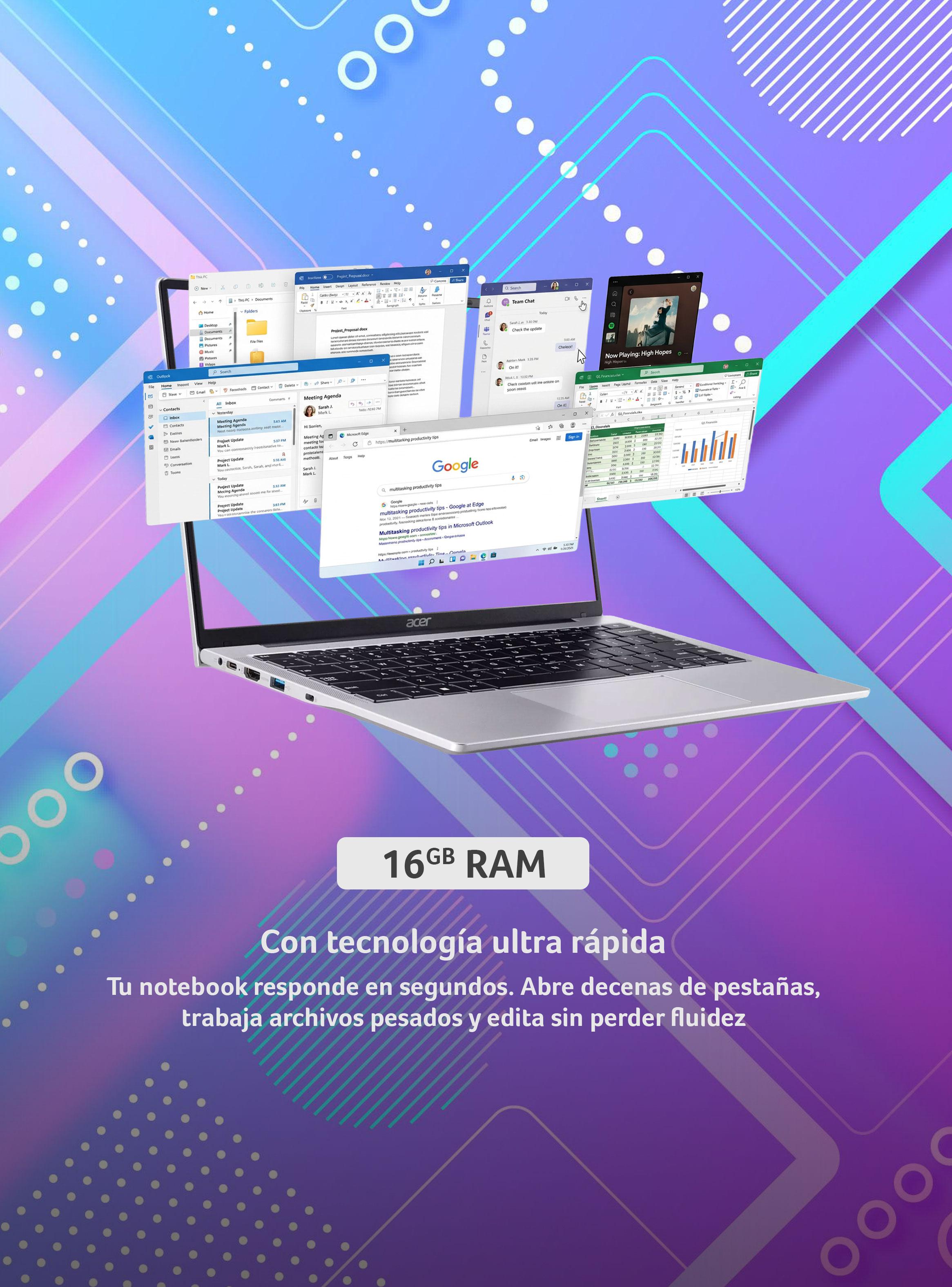 Notebook Aspire Lite AL15-71P-53YC-1 Intel Core i5 16GB RAM 512GB SSD 15.6'' FHD 60Hz-5