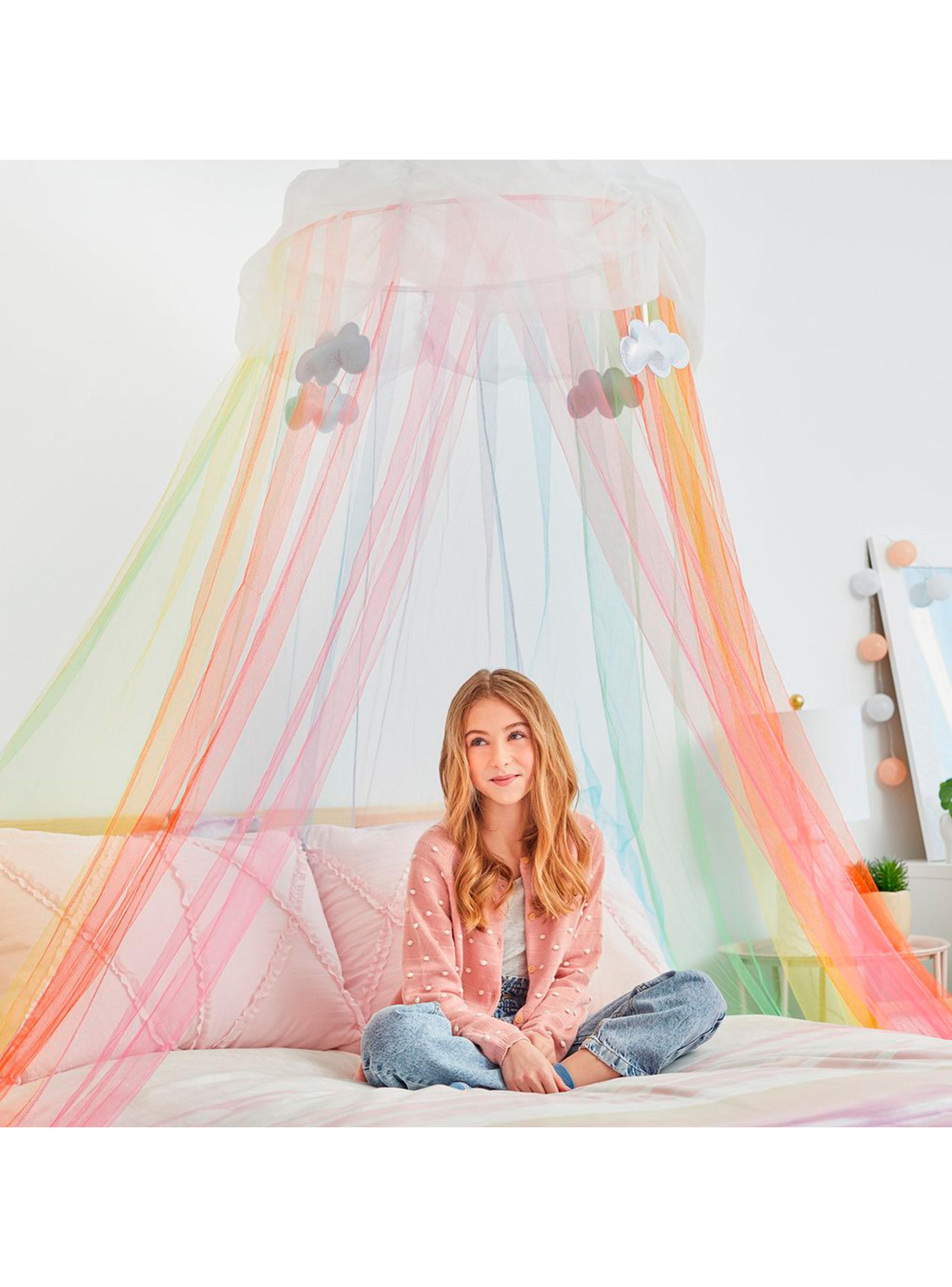 Accesorios Casas de Muñecas Dosel para Cama Arcoíris-2
