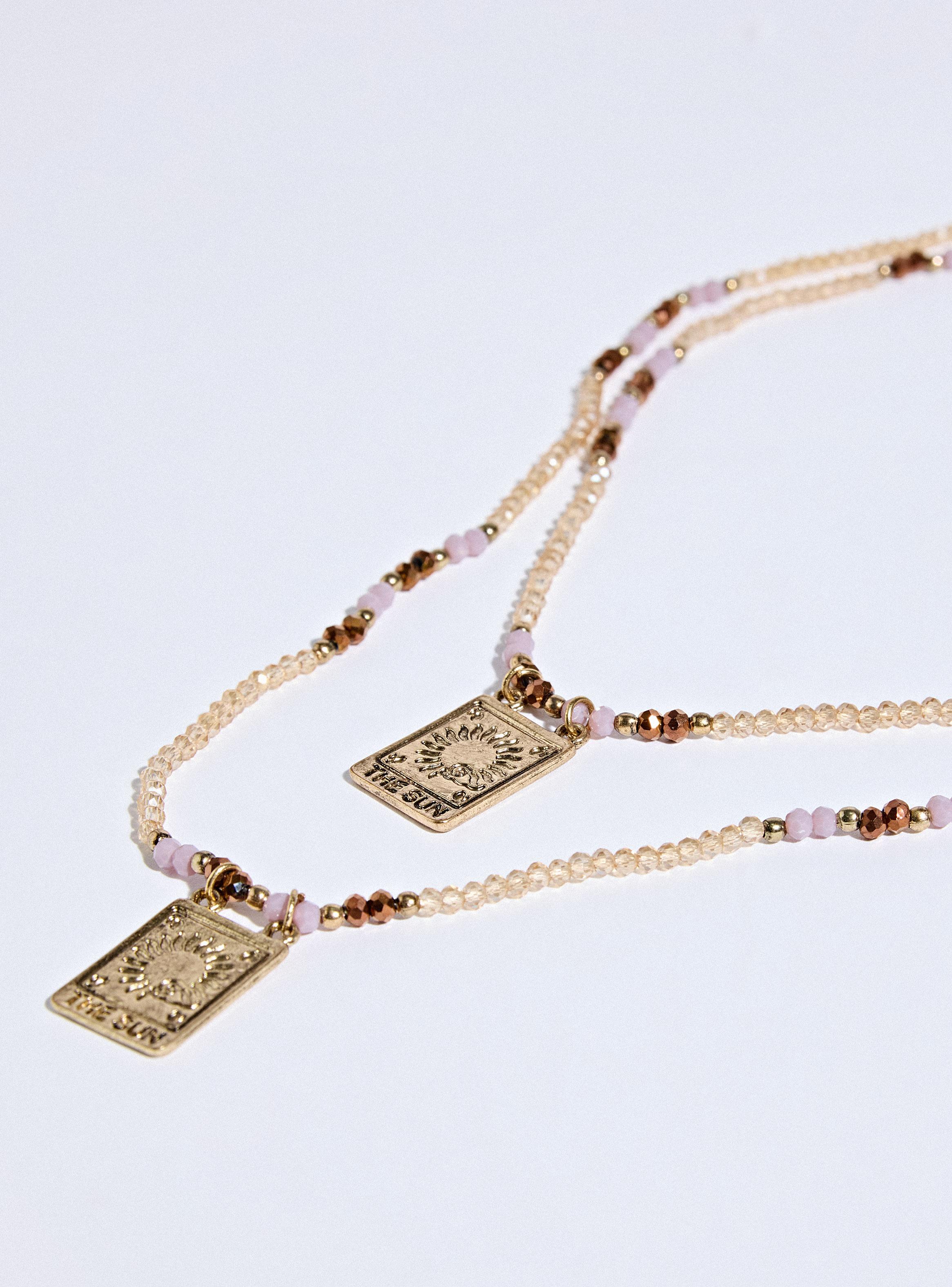 Collar de Mostacillas con Placas Diseño-3