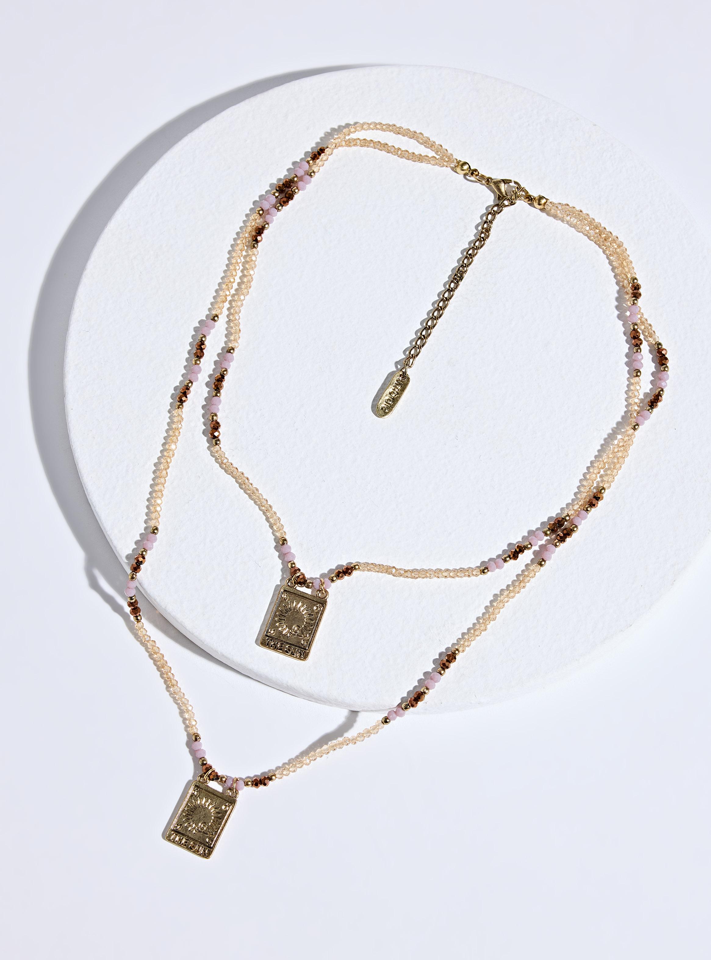 Collar de Mostacillas con Placas Diseño-2