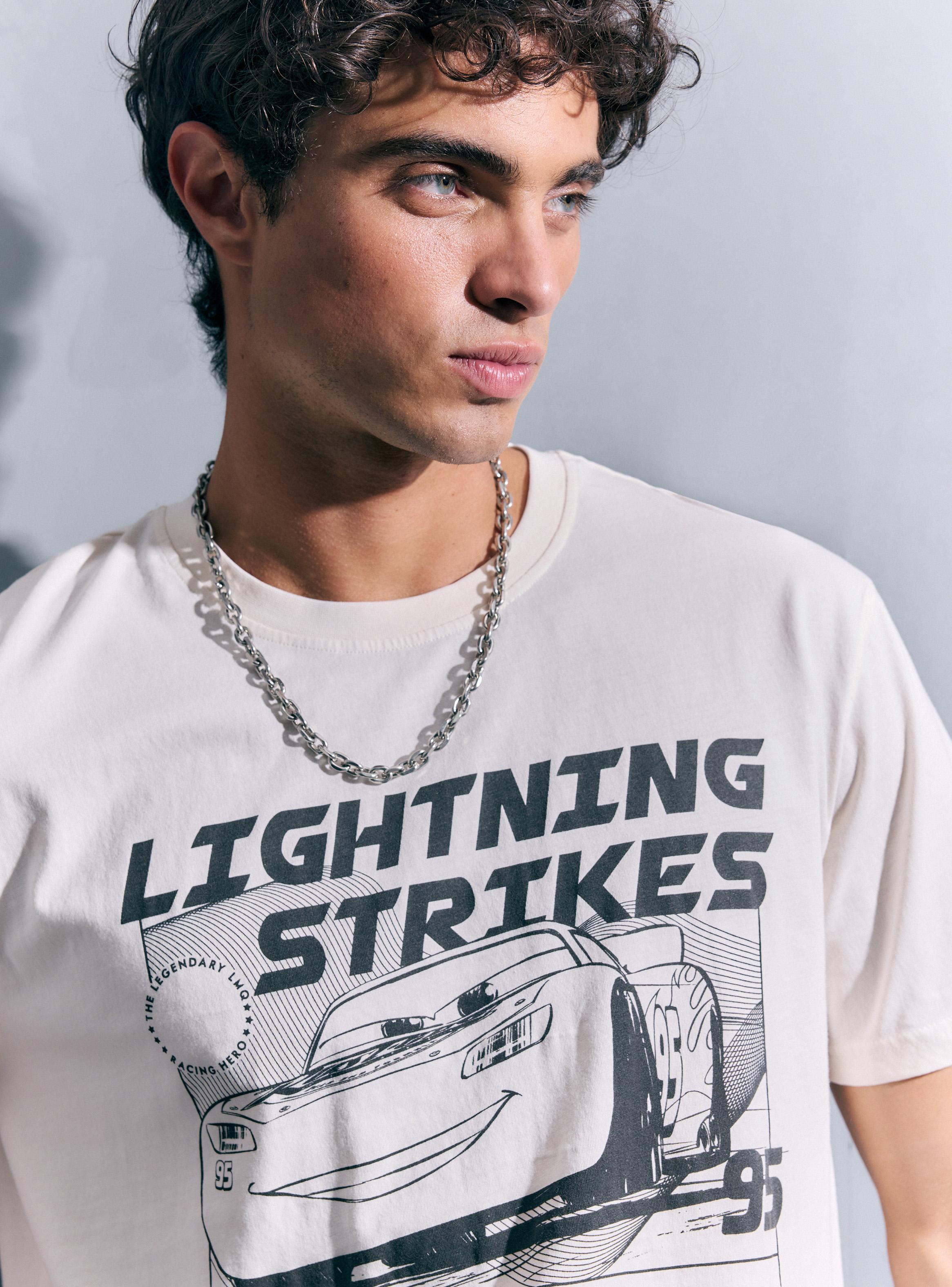 Polera Cars Lighting Algodón Manga Corta-2