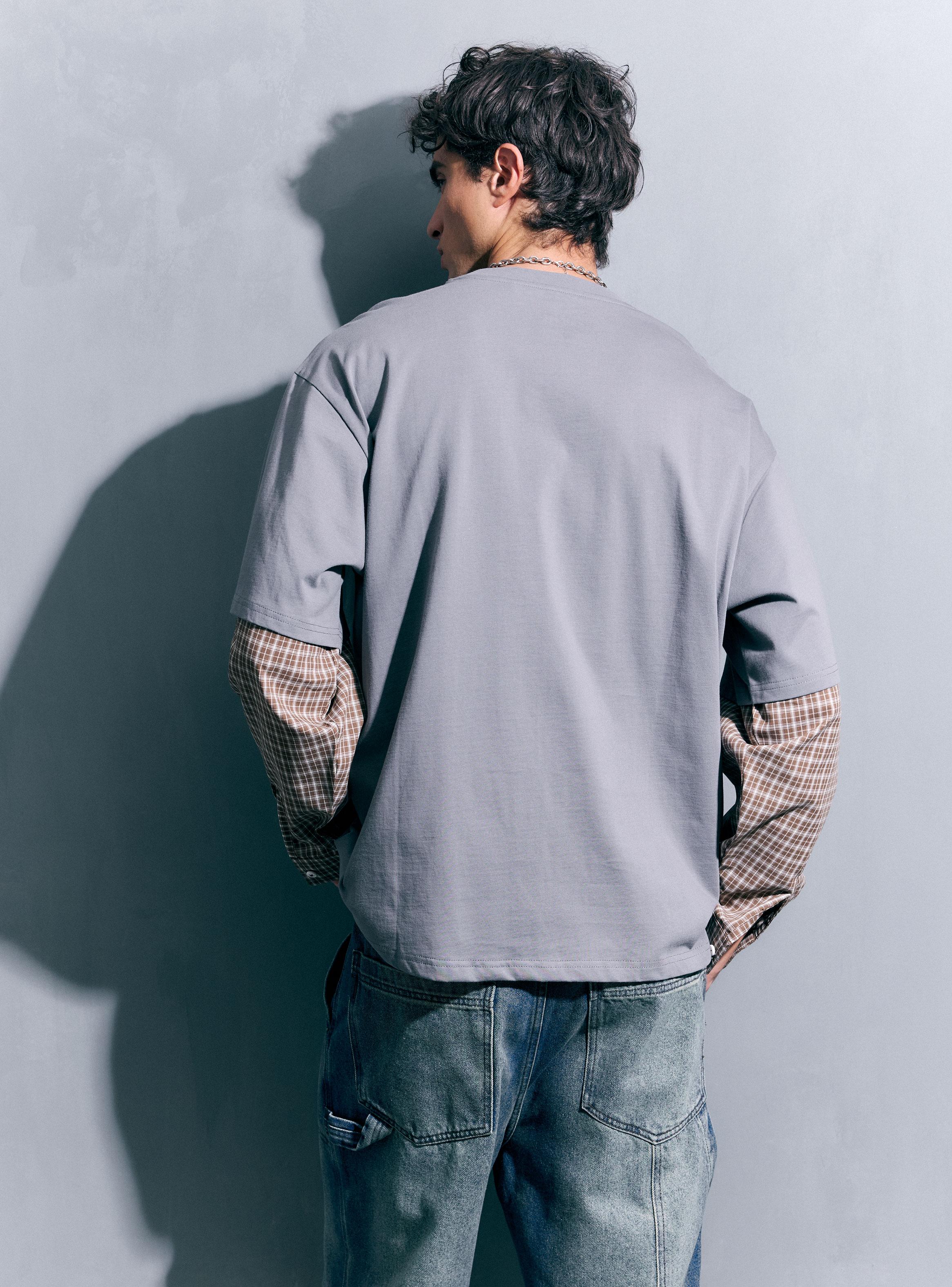 Polera Checks Estampado Manga Larga-1