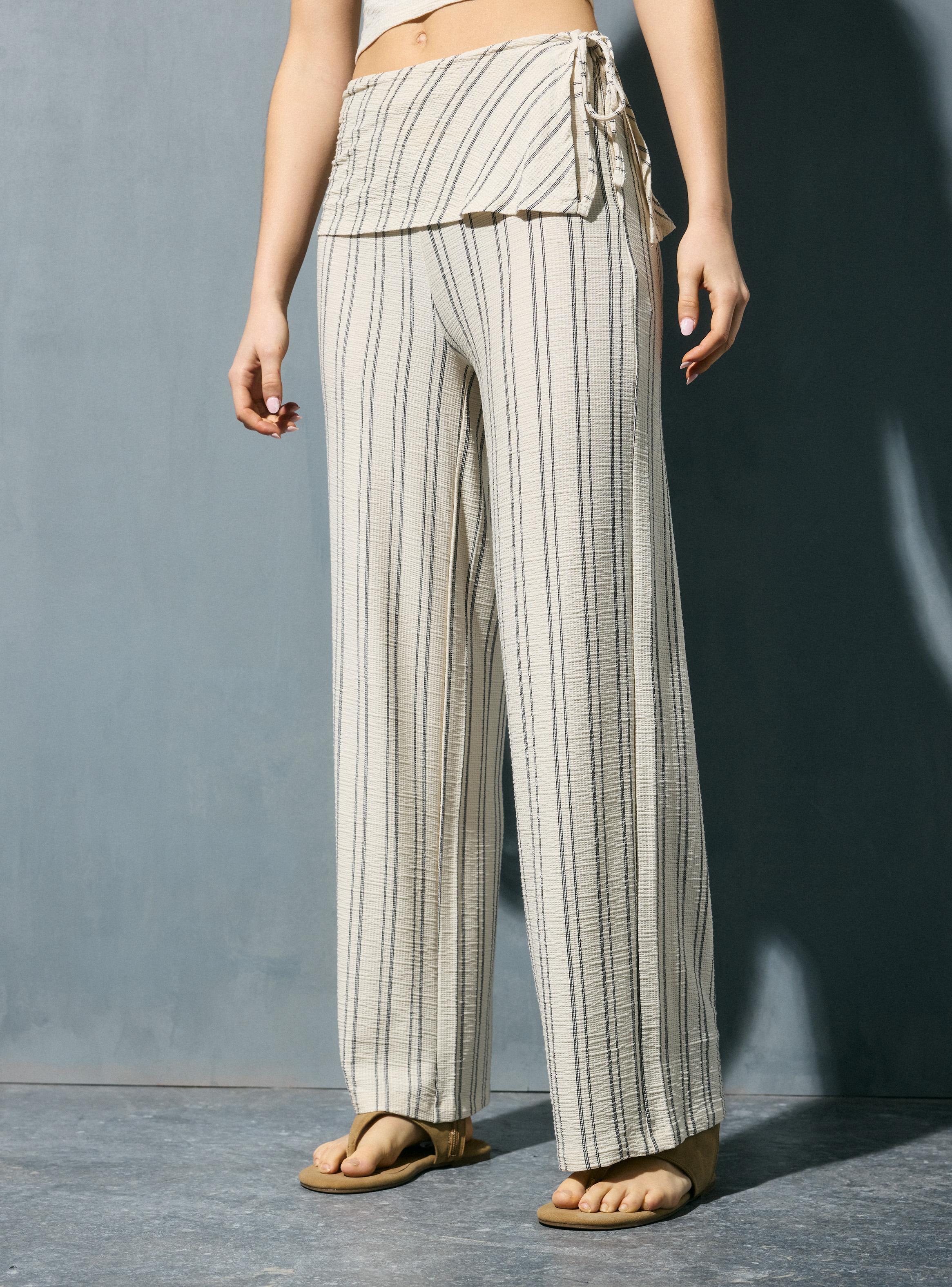 Pantalón con Pañuelo Wide Leg-0