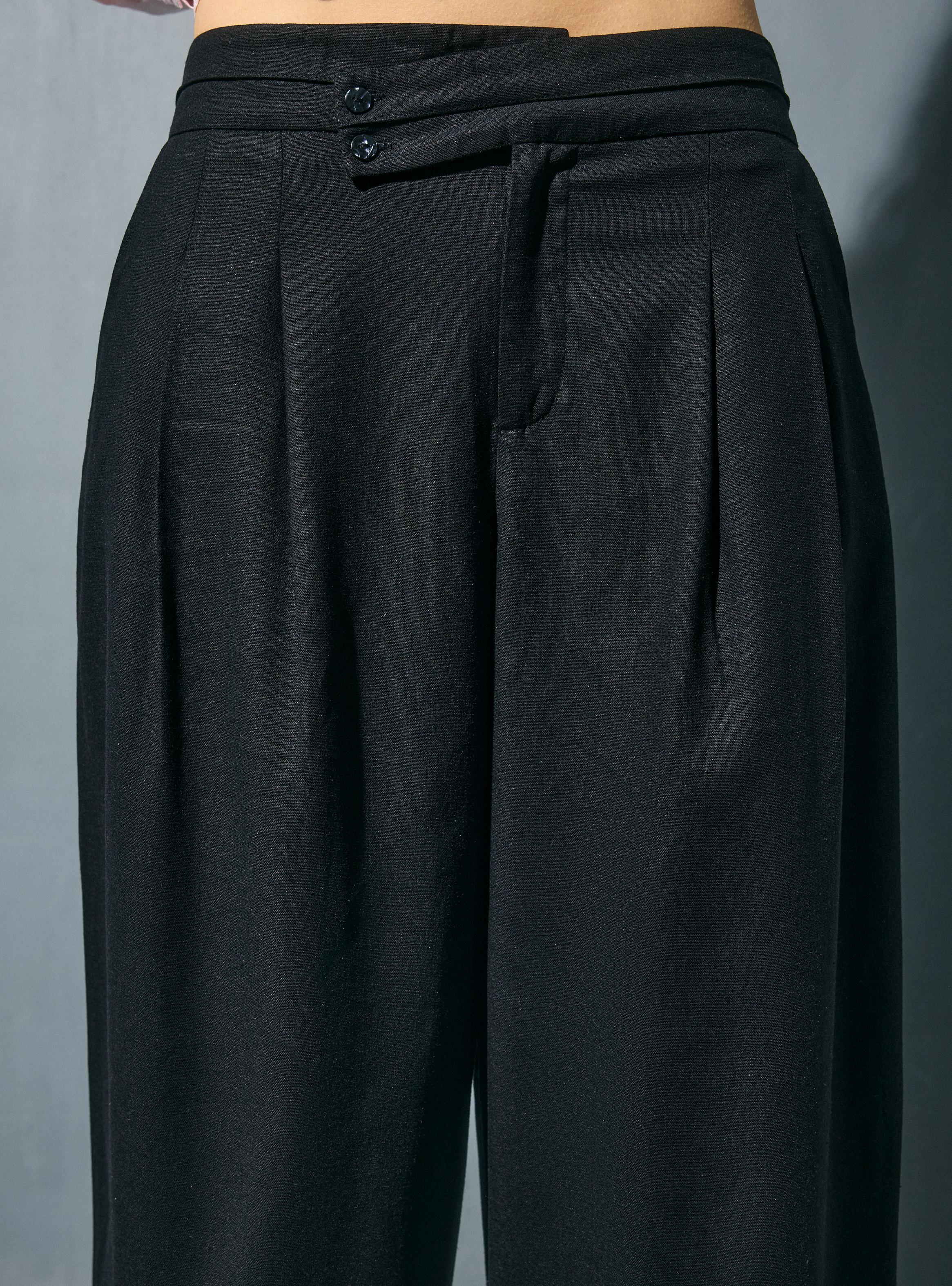 Pantalón Wide Leg Tiro Alto Cordón-2