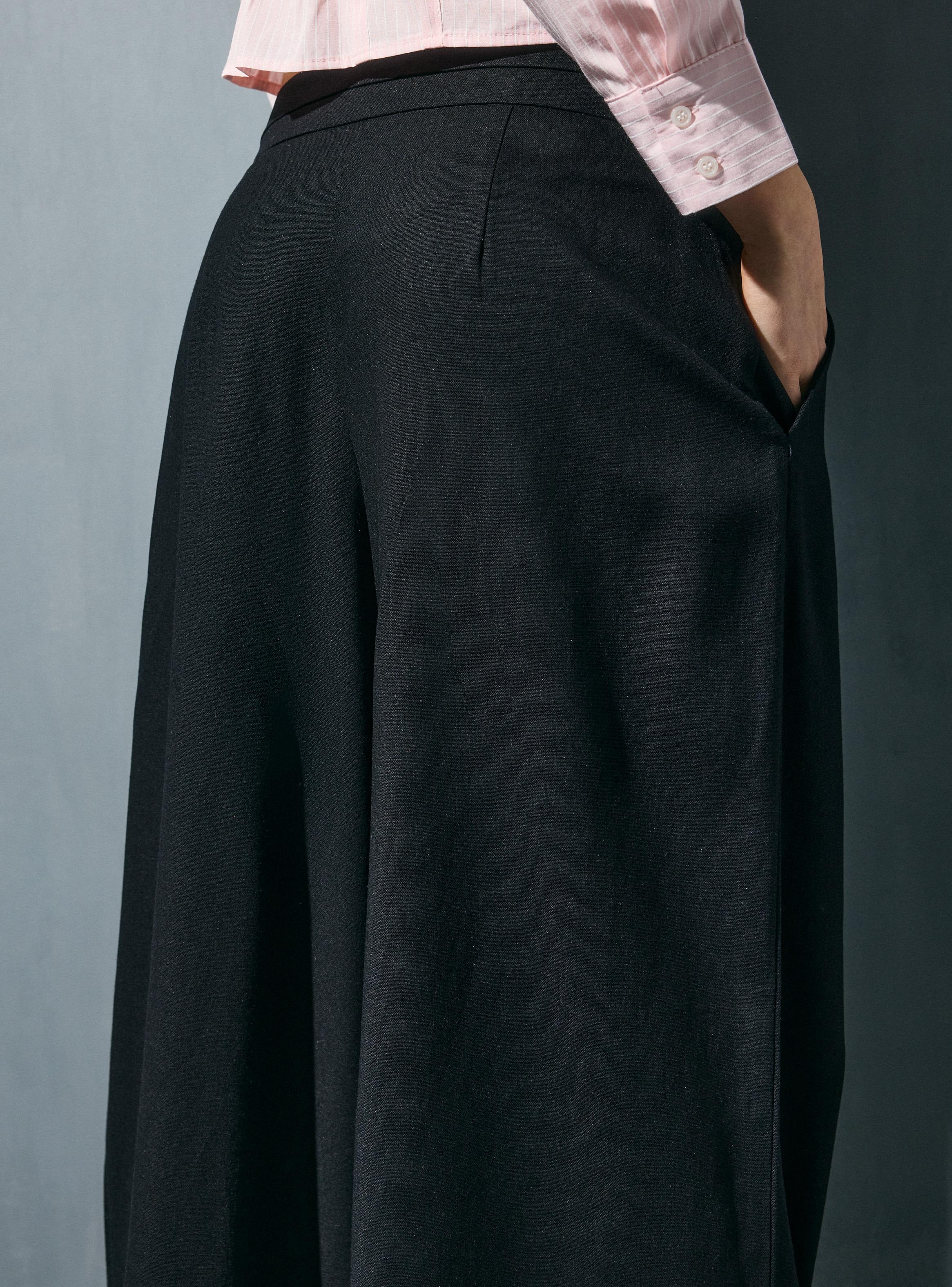 Pantalón Wide Leg Tiro Alto Cordón-3