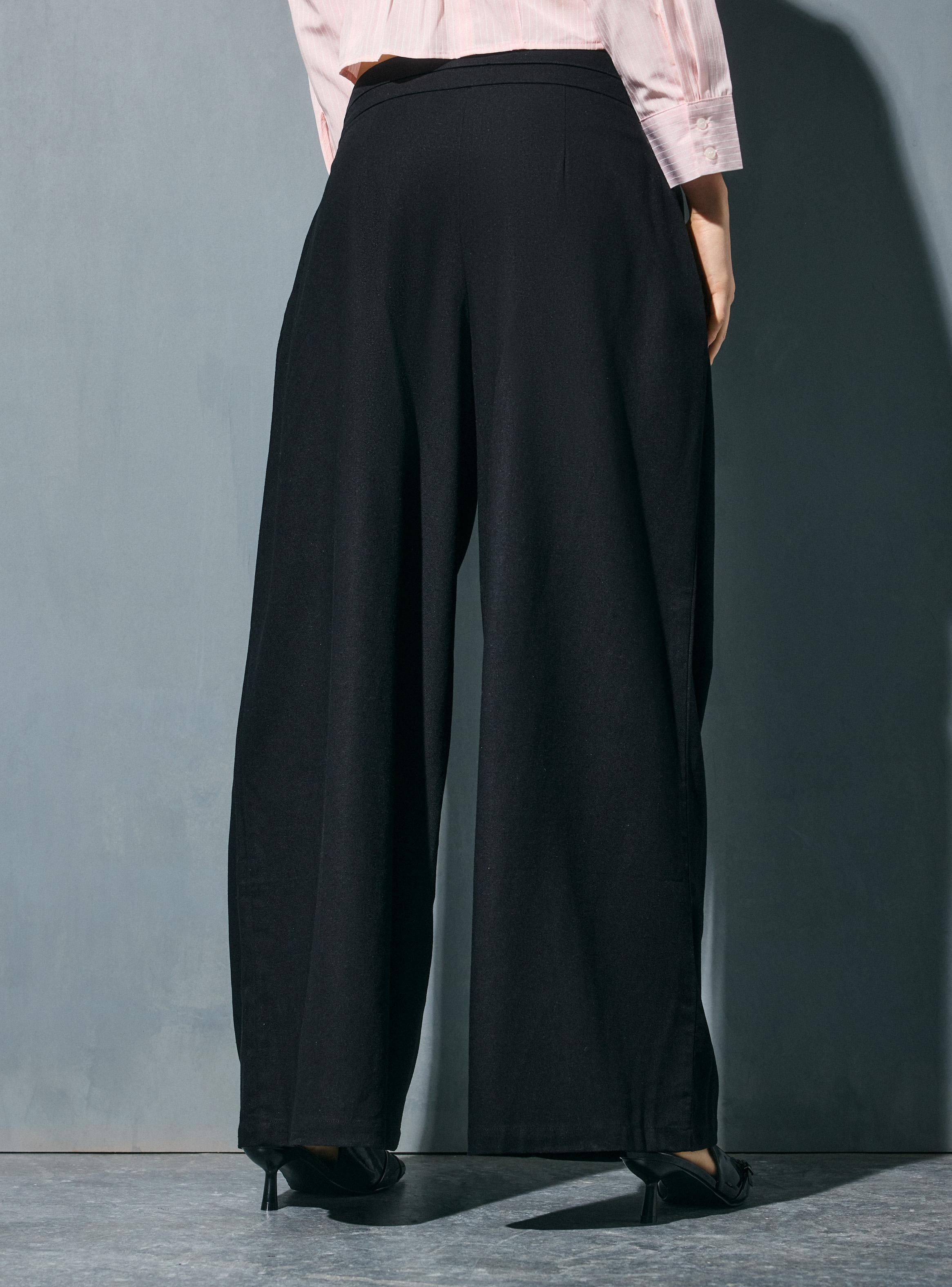 Pantalón Wide Leg Tiro Alto Cordón-1