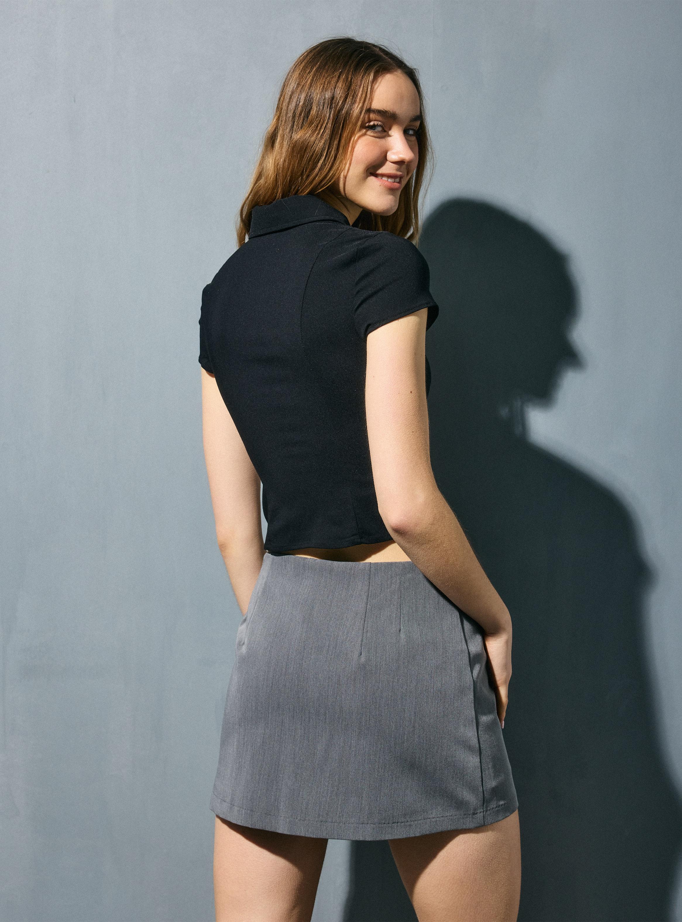 Blusa Cuello Camisero con Doble Cierre-1
