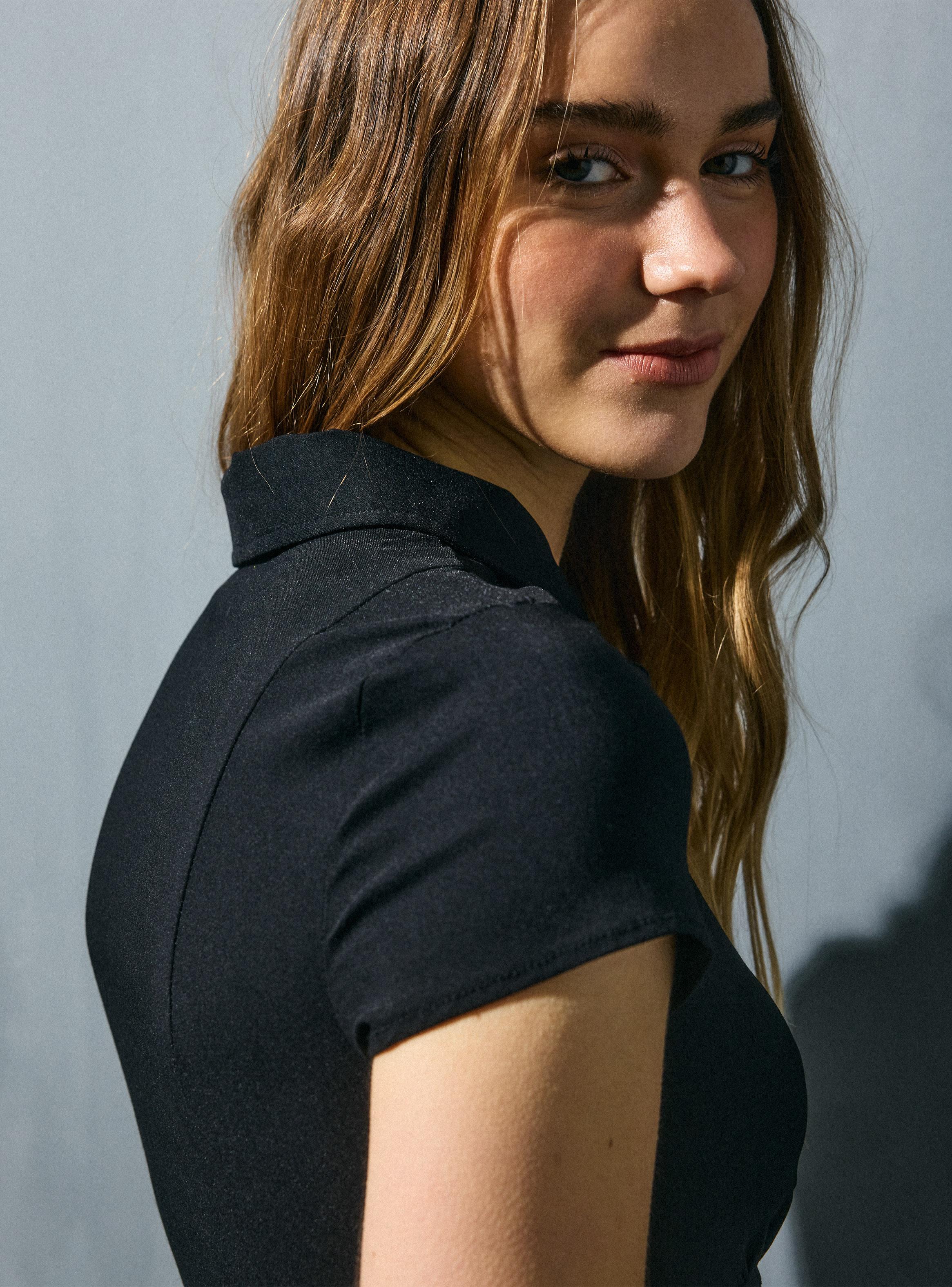 Blusa Cuello Camisero con Doble Cierre-3