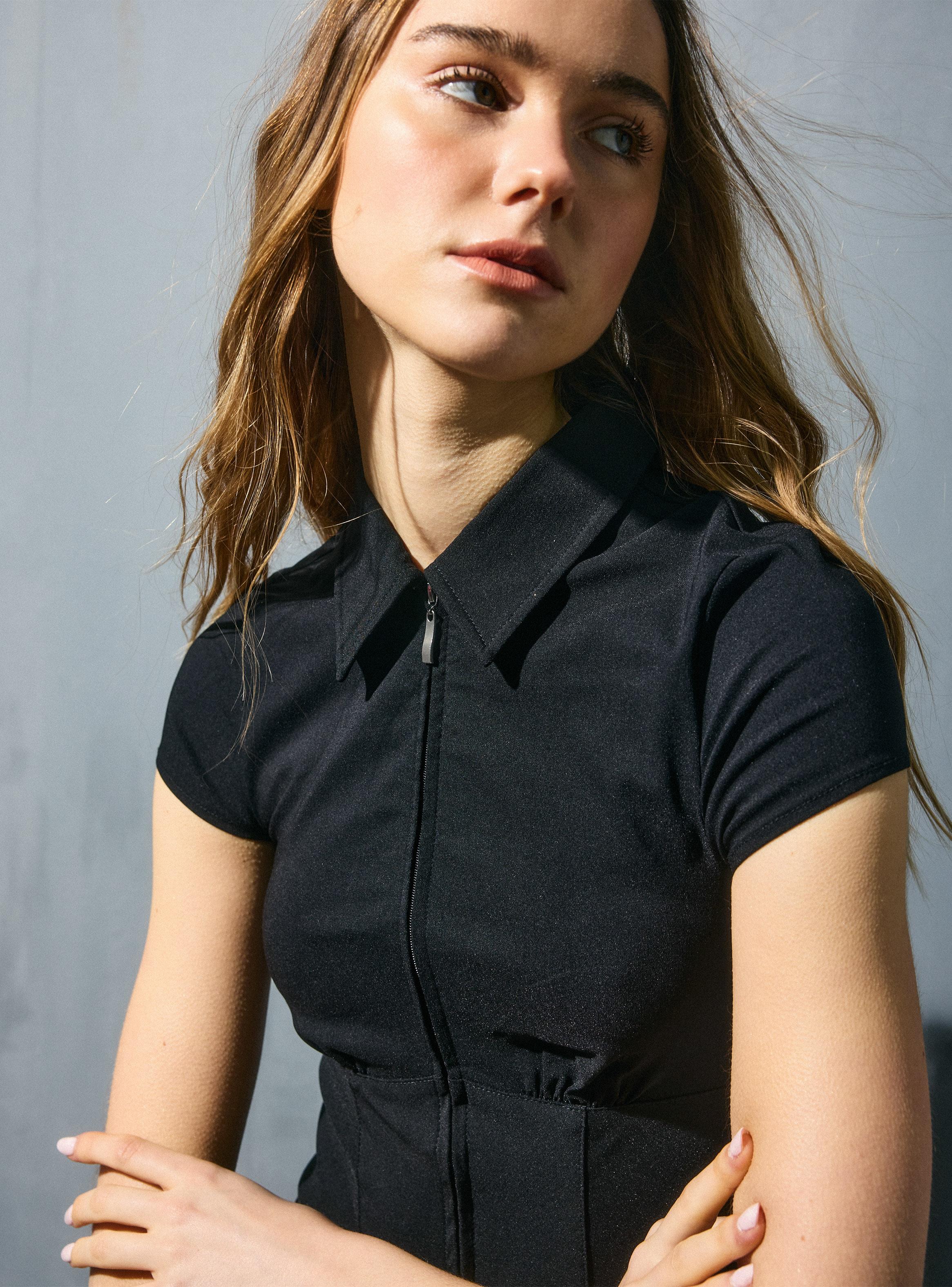 Blusa Cuello Camisero con Doble Cierre-2