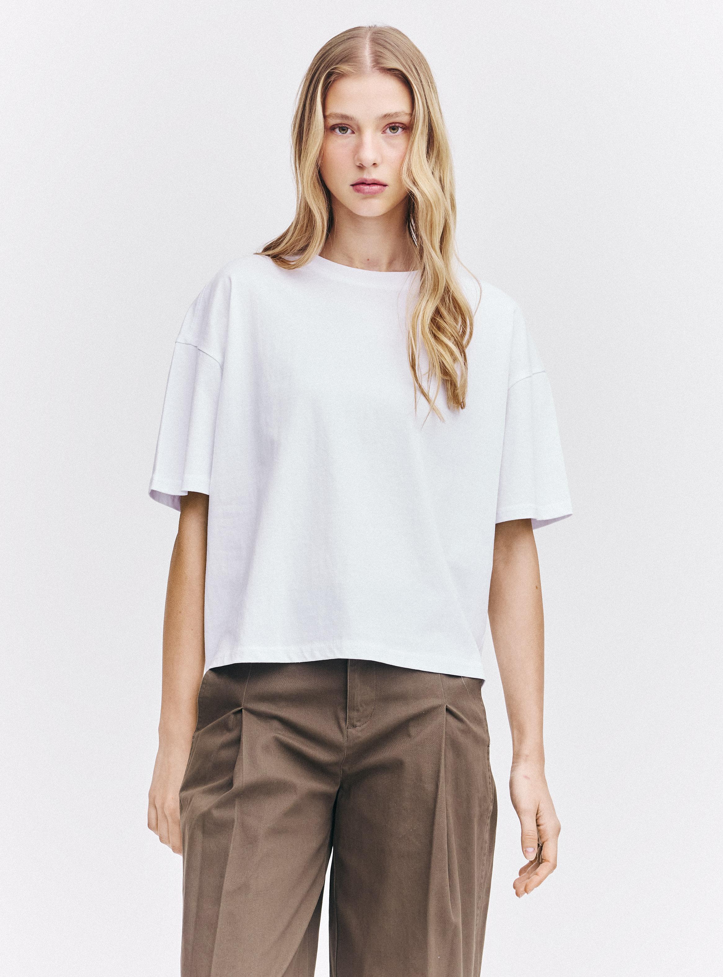 Polera Boxy Oversize Manga Corta Cuello Redondo-0