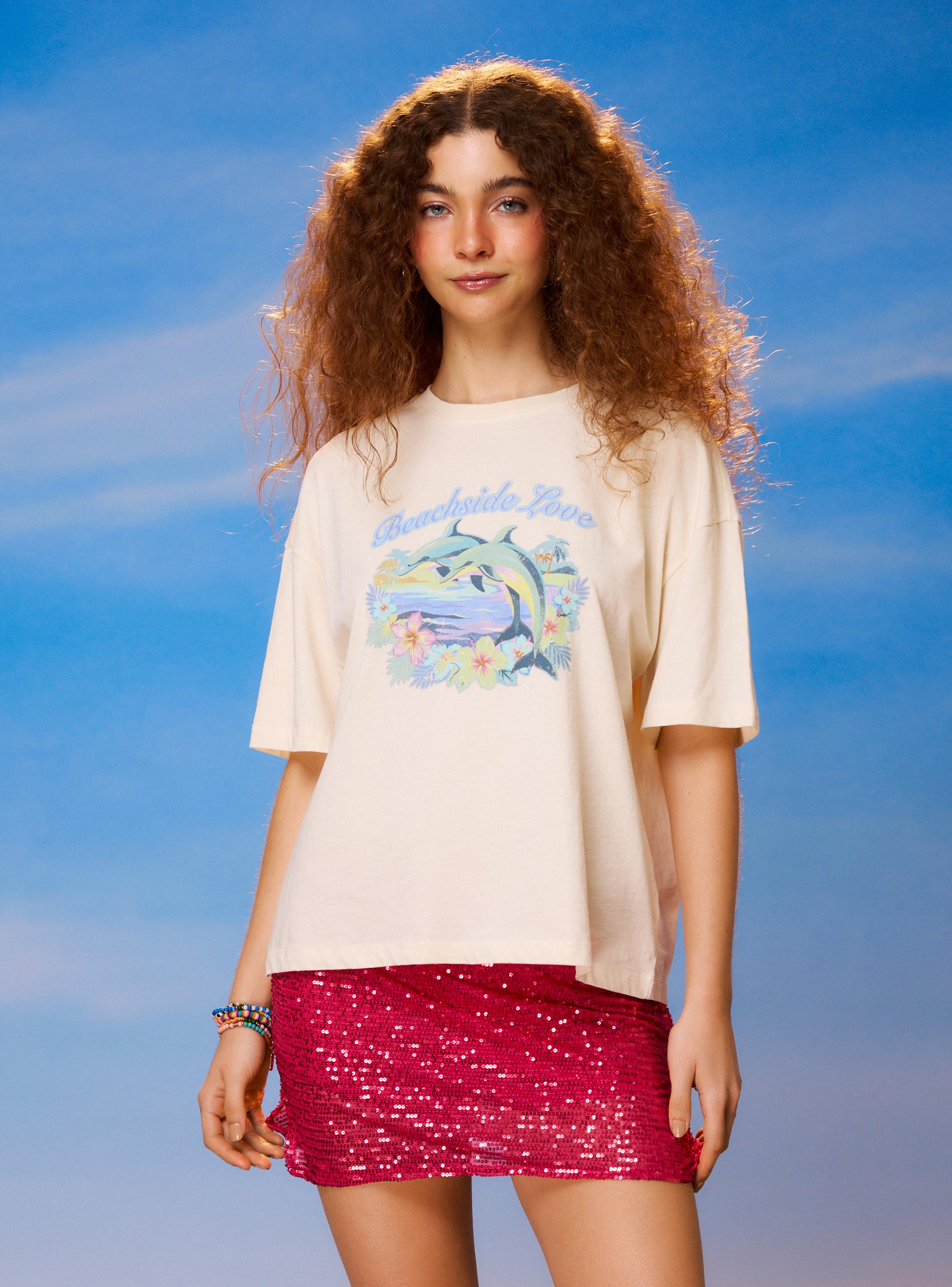 Polera Boxy Oversize Manga Corta Cuello Redondo-0