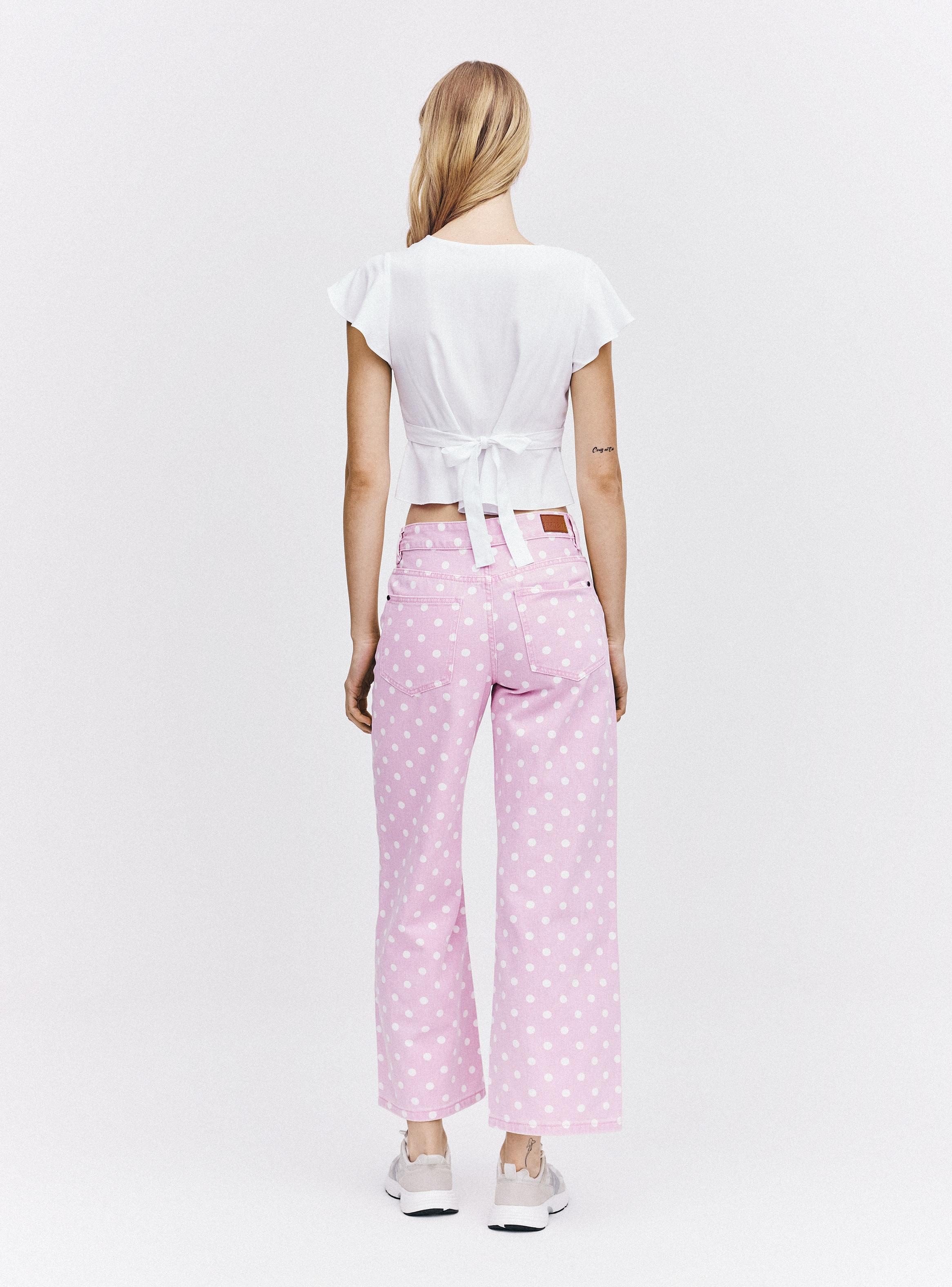Blusa Escote V Profundo Mangas Volantes Lazo Espalda-5