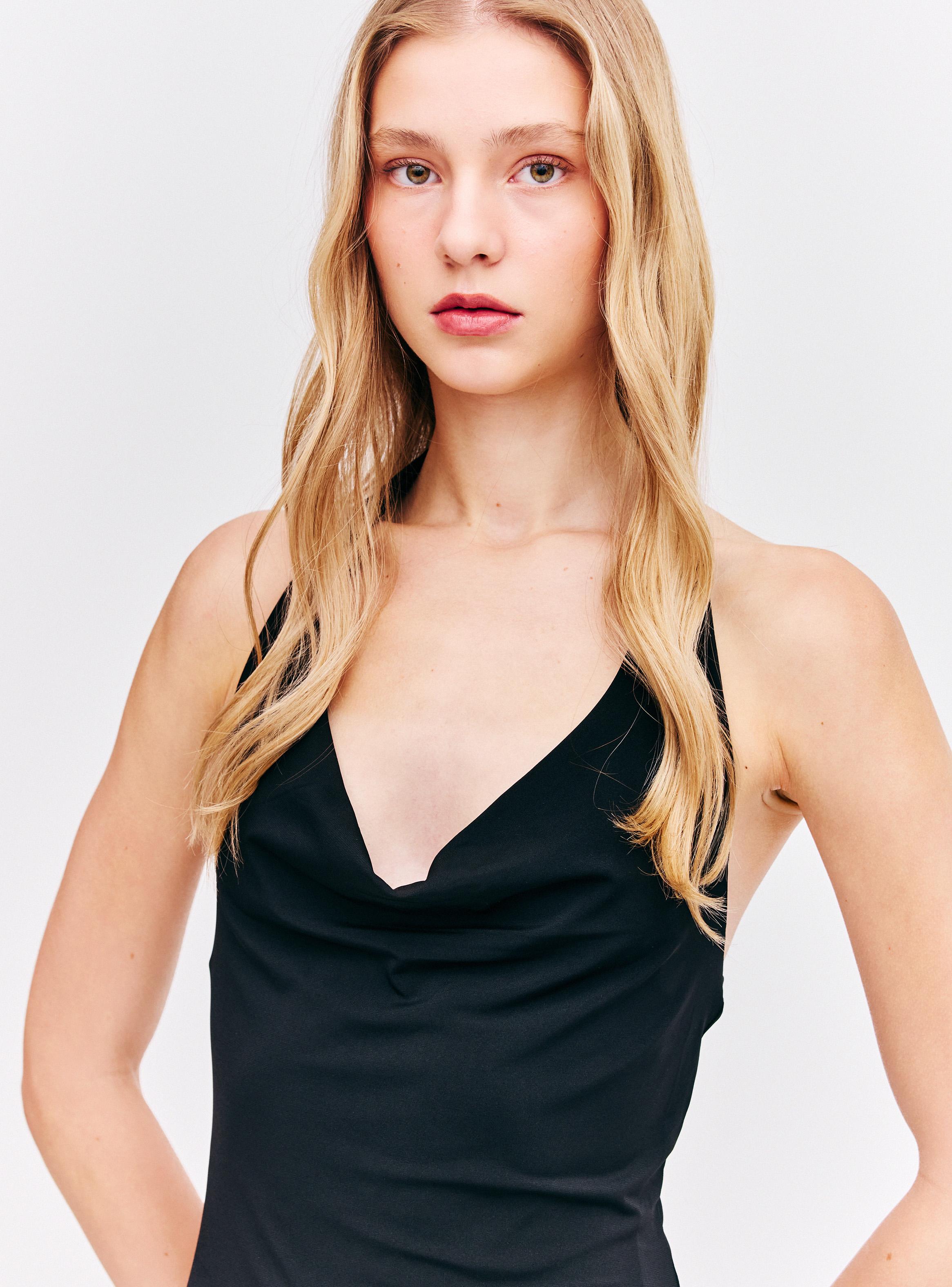 Vestido Mini Halter Drapeado-2