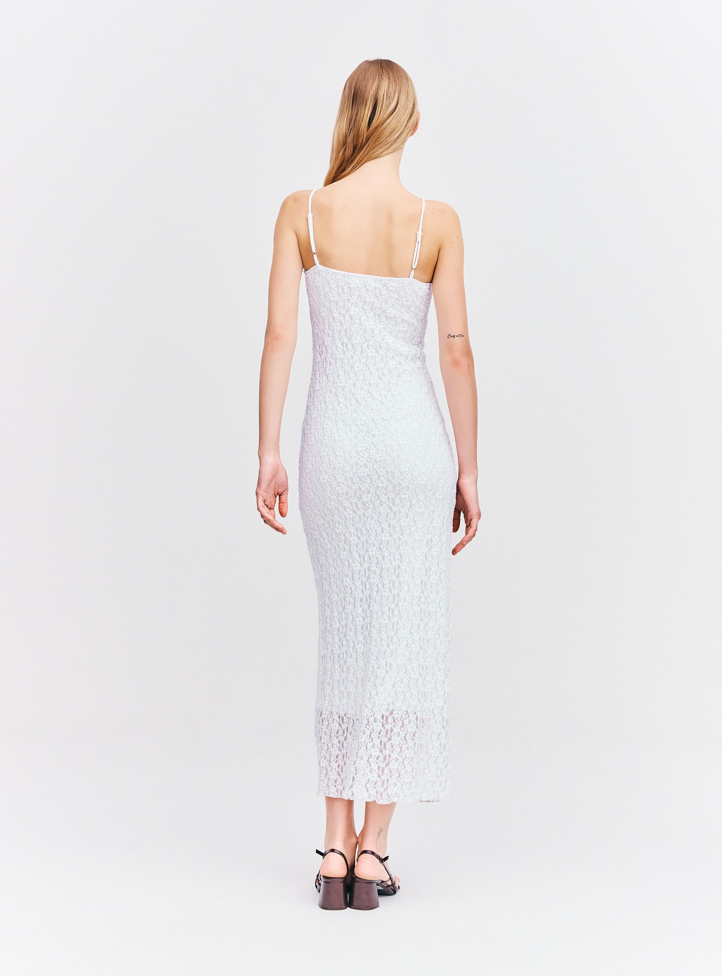 Vestido Maxi de Encaje con Tirantes Ajustables-5