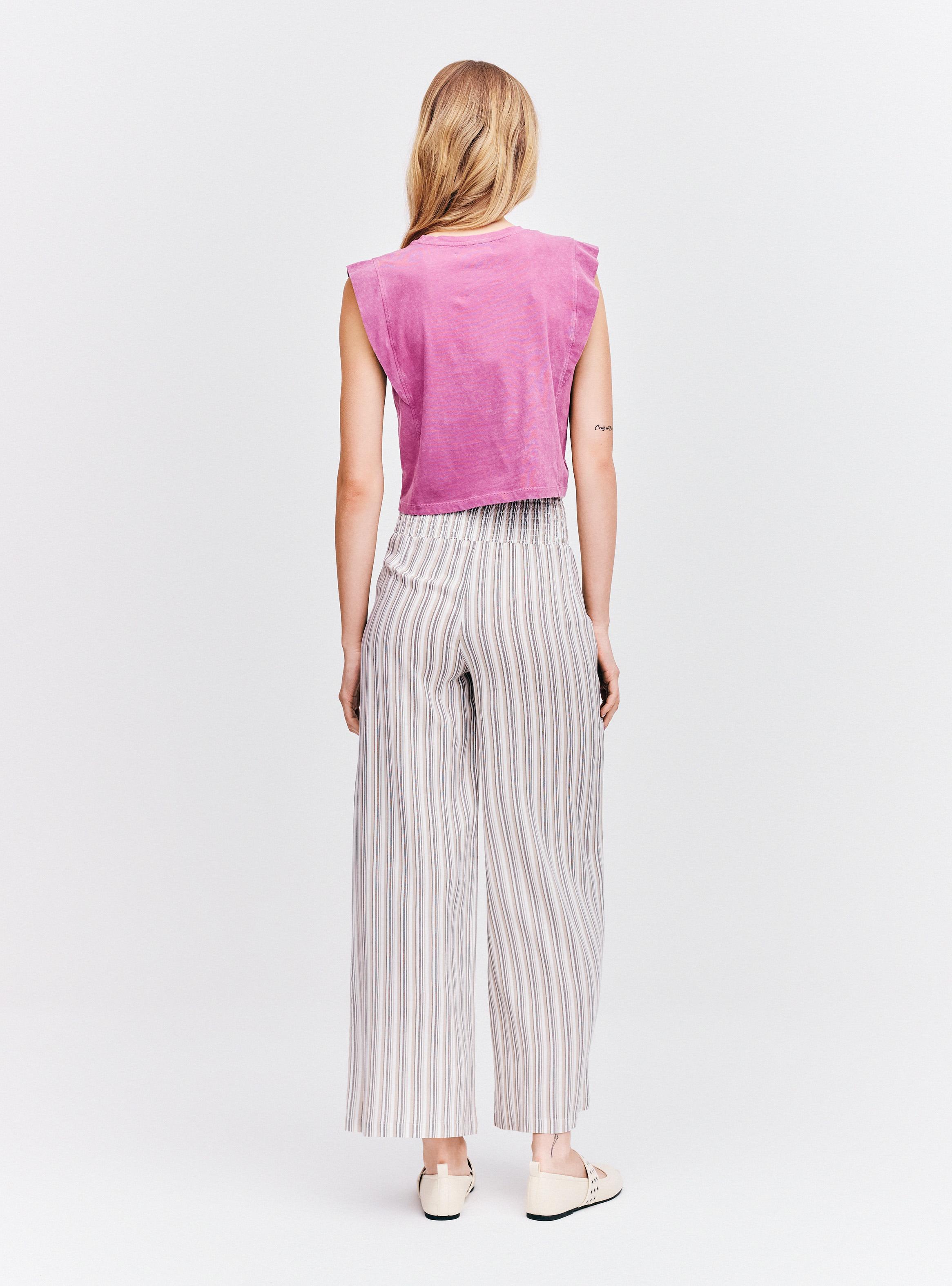 Pantalón Wide Leg Tiro Medio y Cintura Elasticada-5