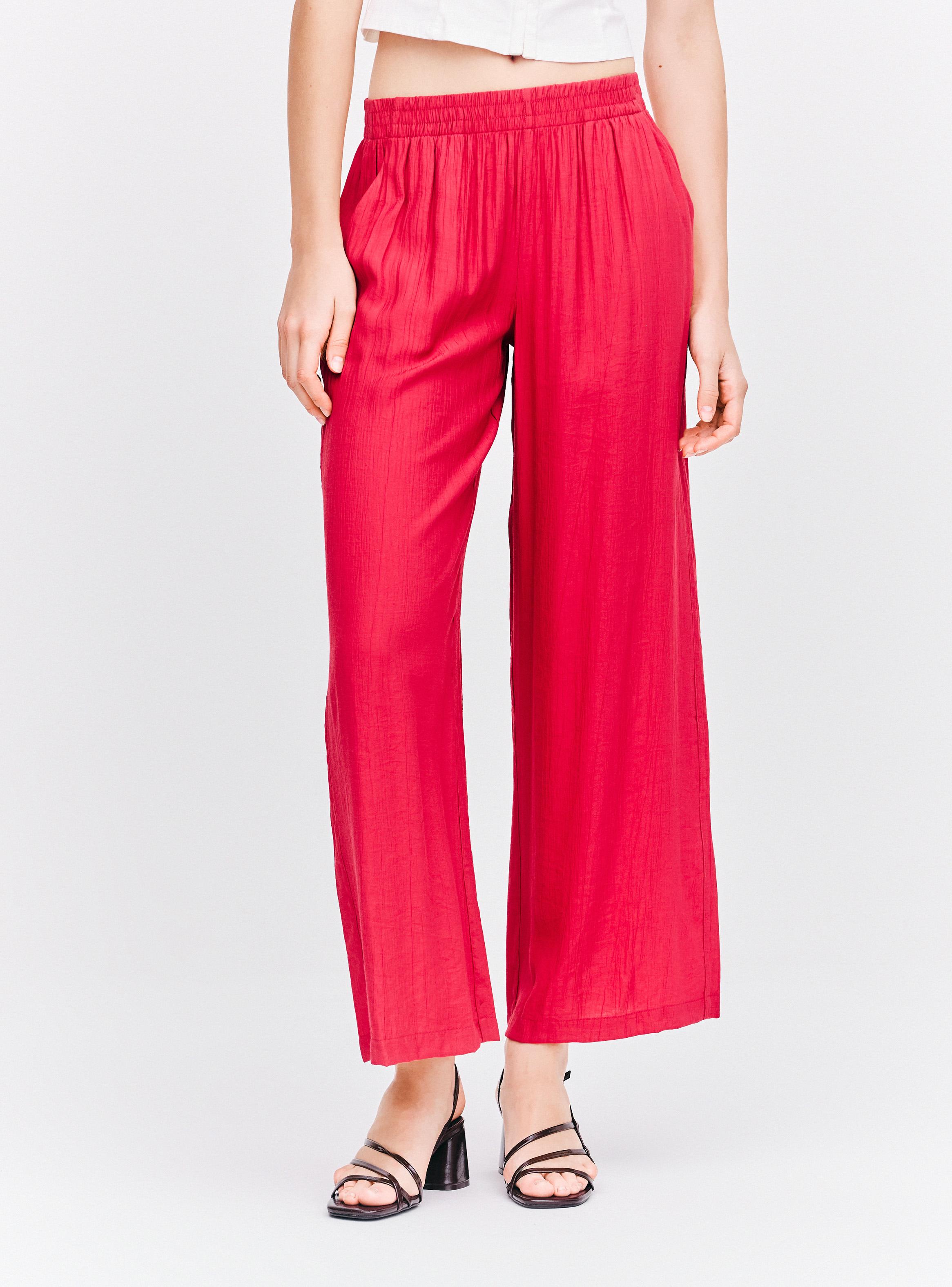 Pantalón Tiro Medio Pretina Elasticada Wide Leg-0