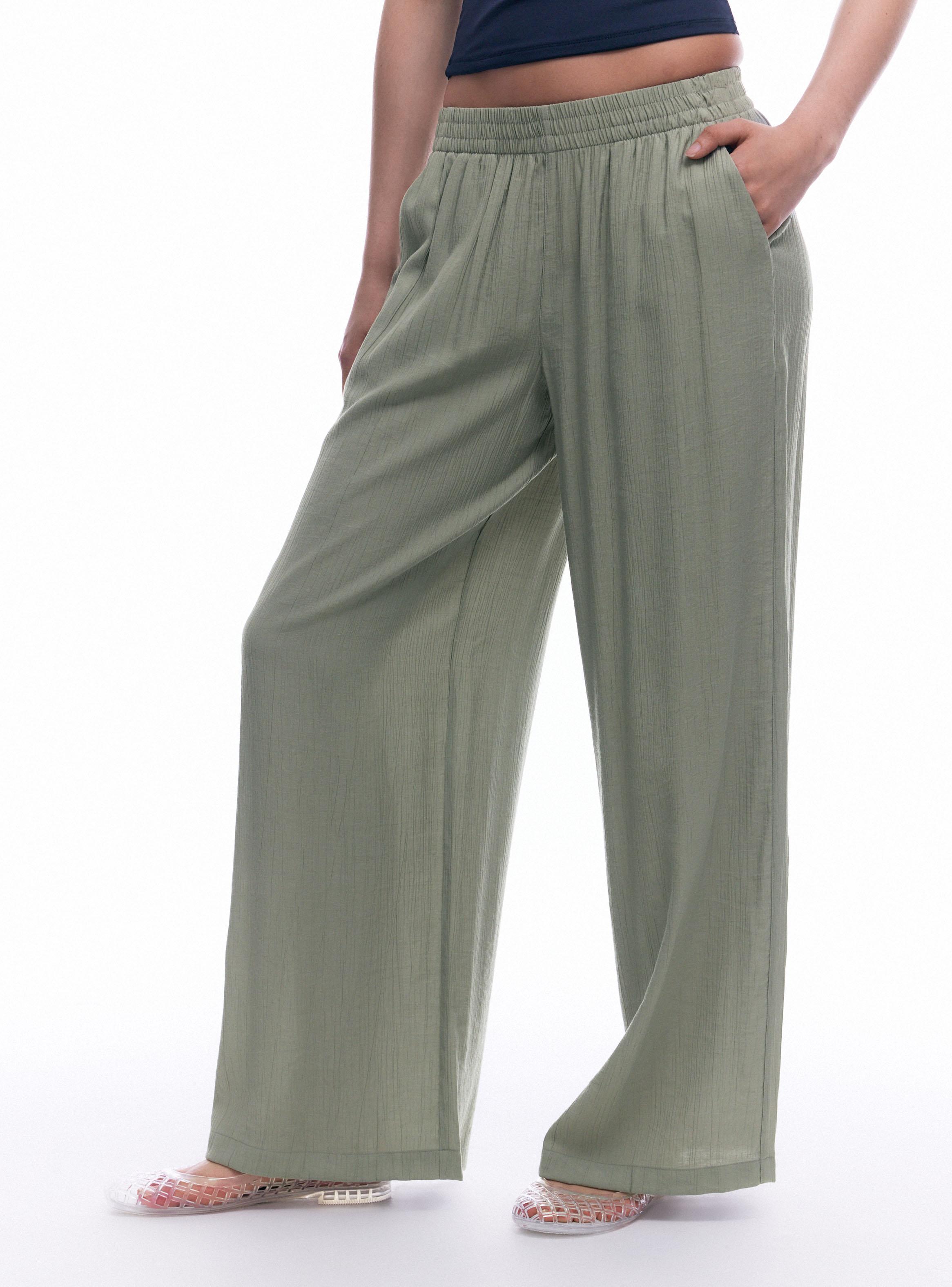 Pantalón Tiro Medio Pretina Elasticada Wide Leg-0