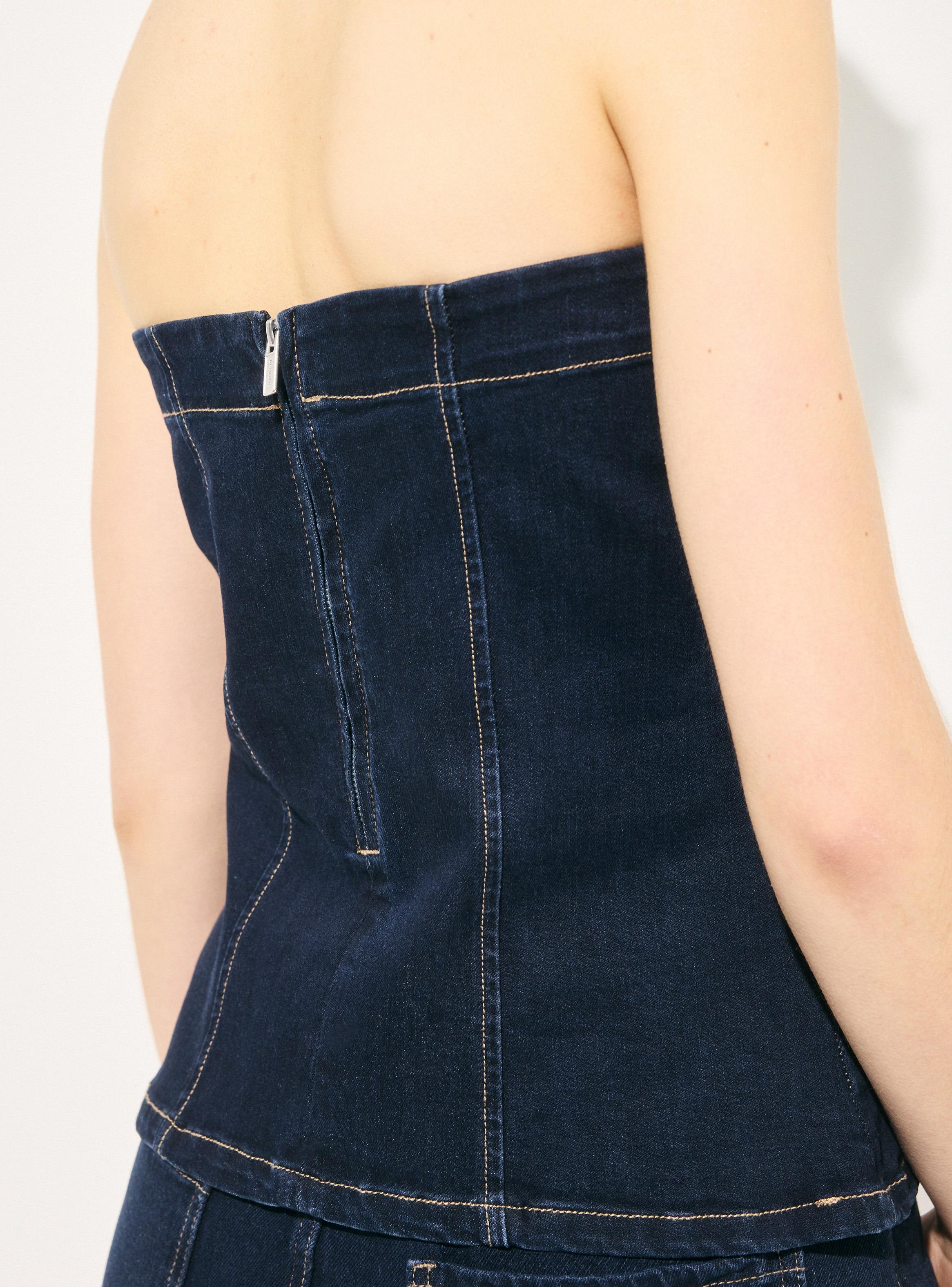 Peto Strapless Denim Ajustado-3