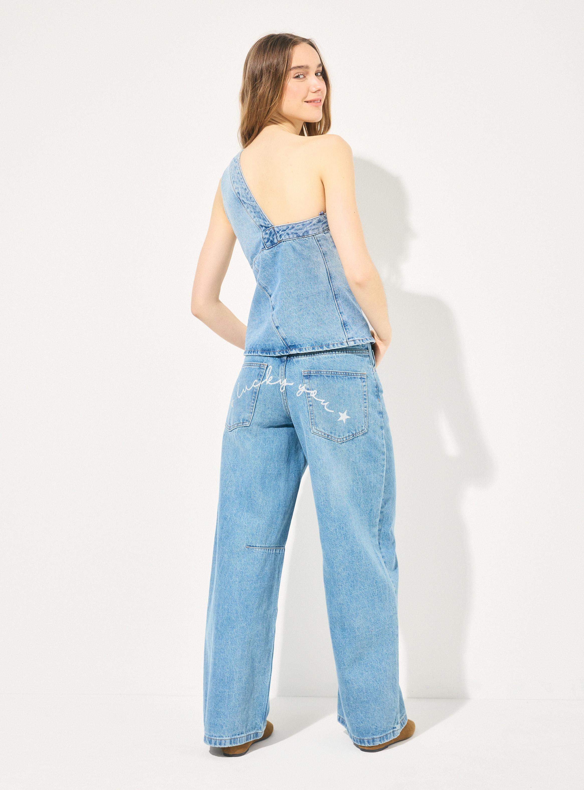 Peto Top Mezclilla One Shoulder-5
