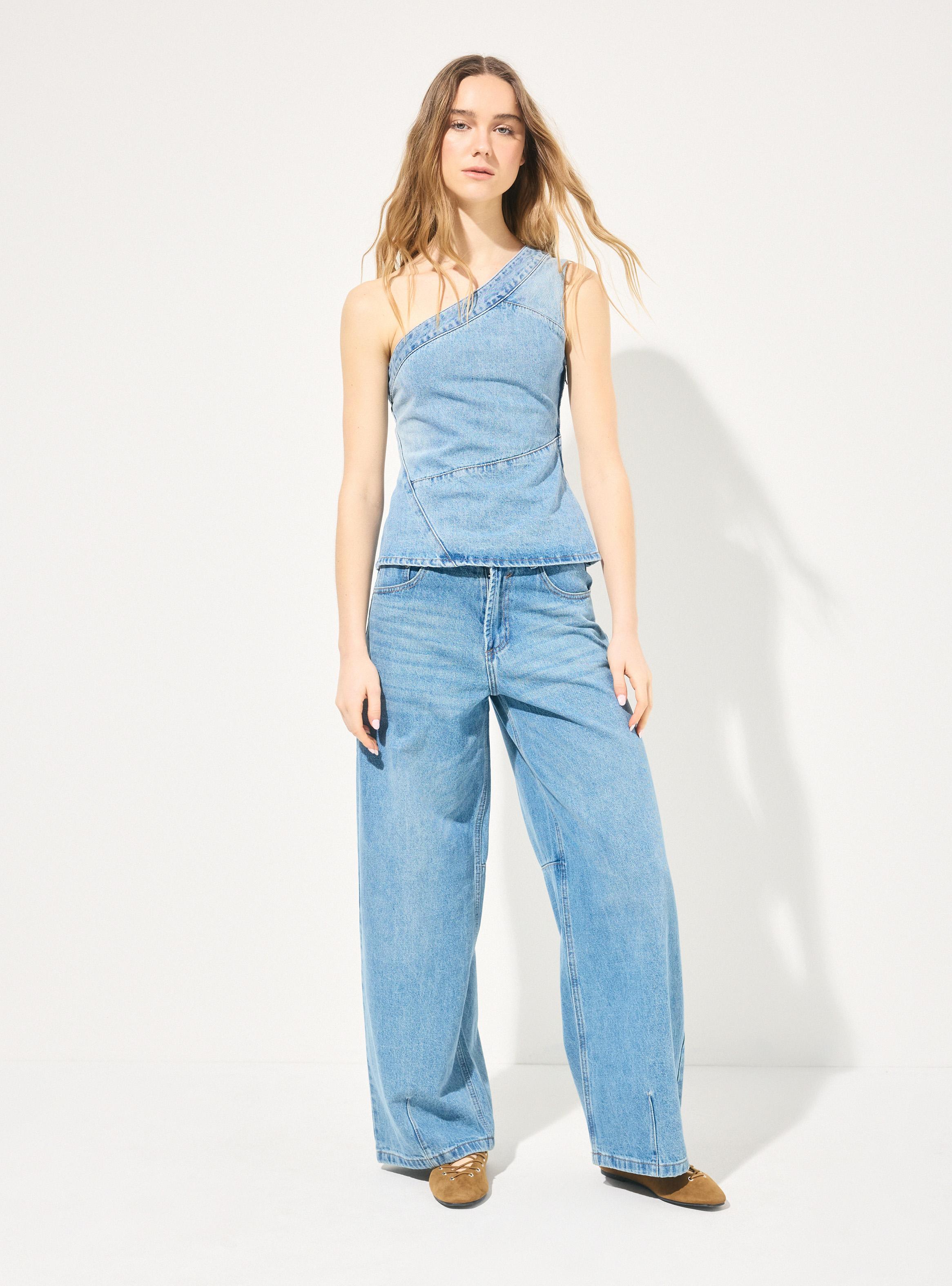 Peto Top Mezclilla One Shoulder-4