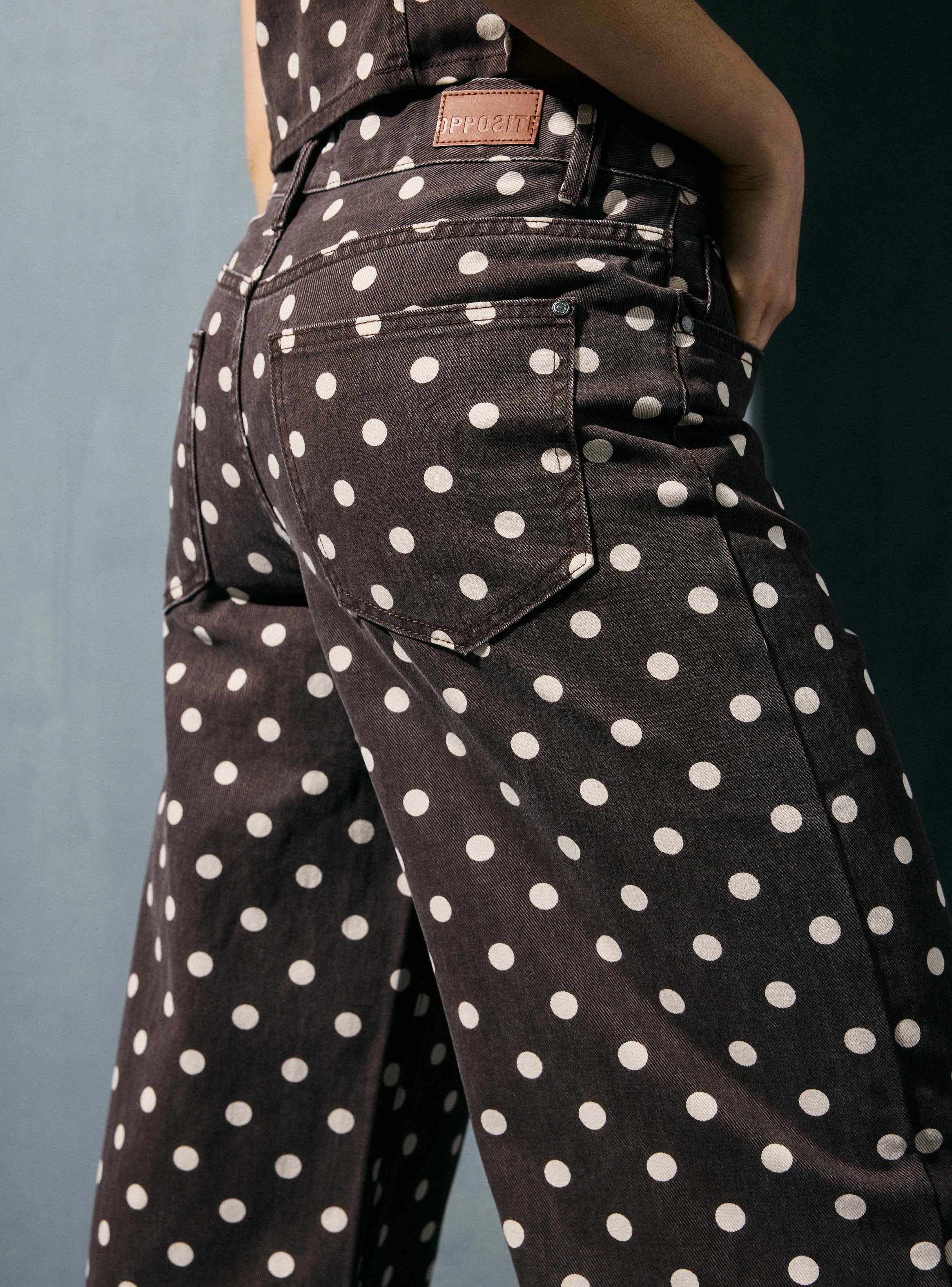 Jeans Baggy Tiro Medio con Lunares-3