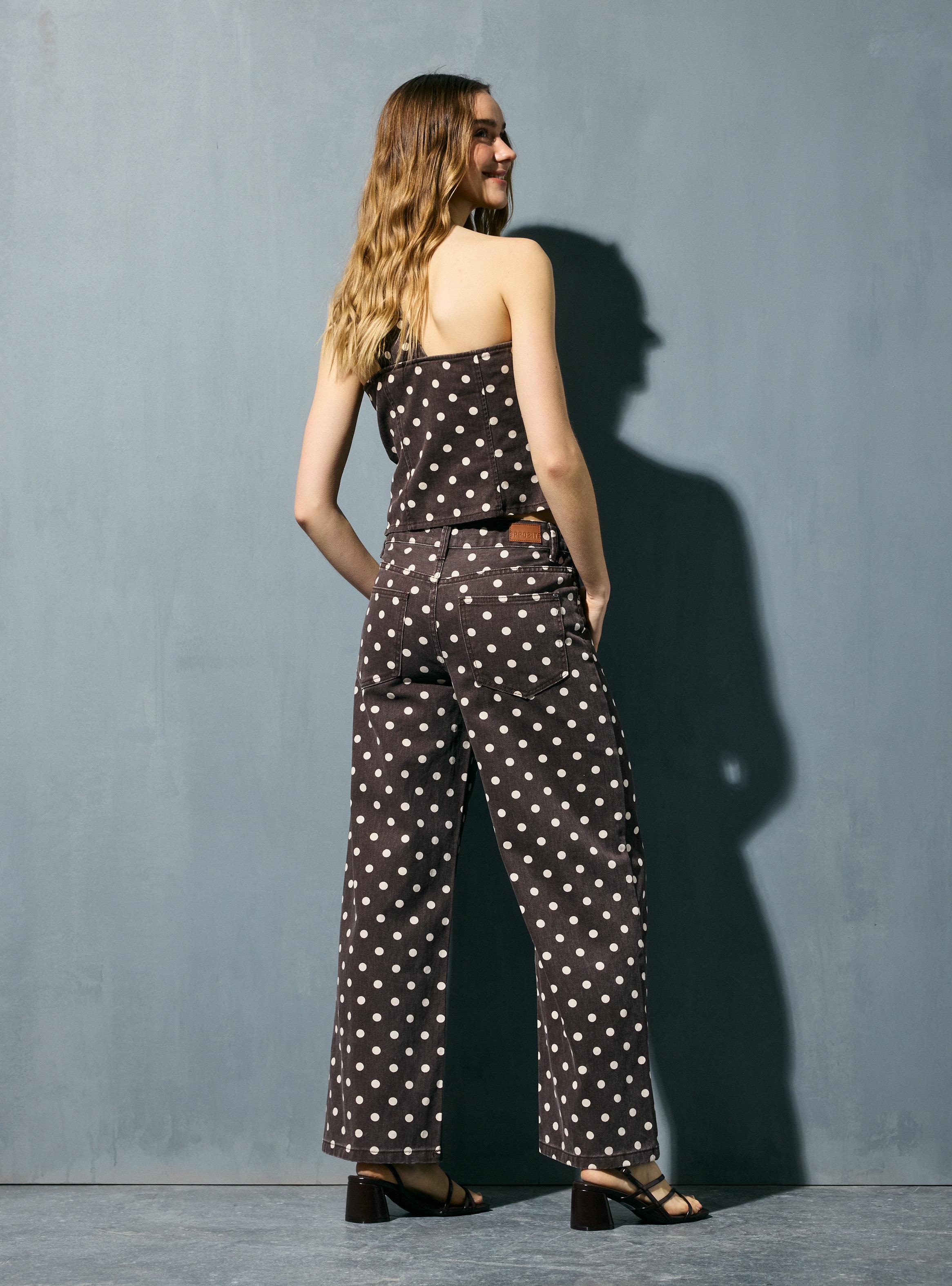 Jeans Baggy Tiro Medio con Lunares-5