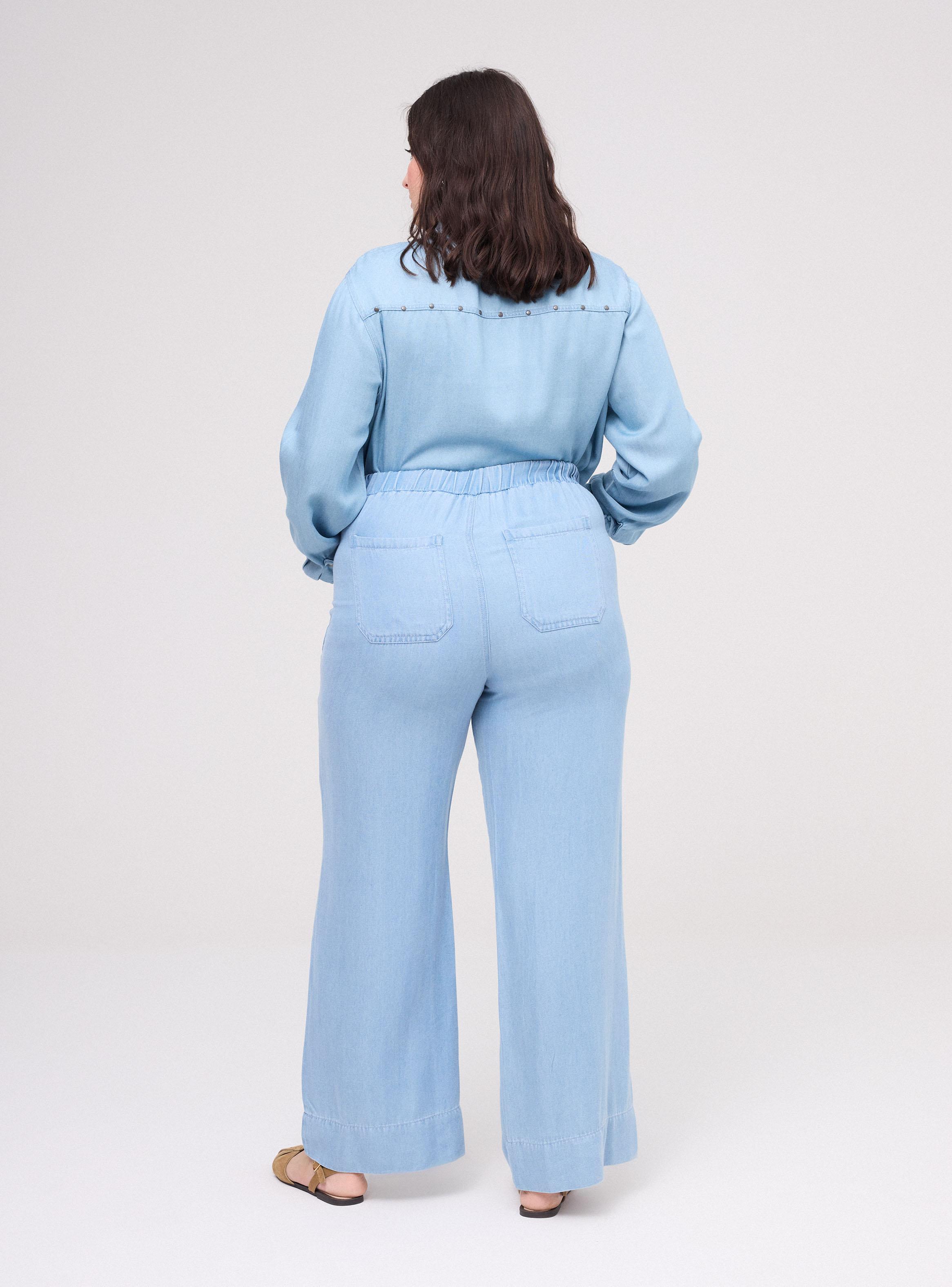 Pantalón Wide Leg con Aplicaciones Metálicas-5