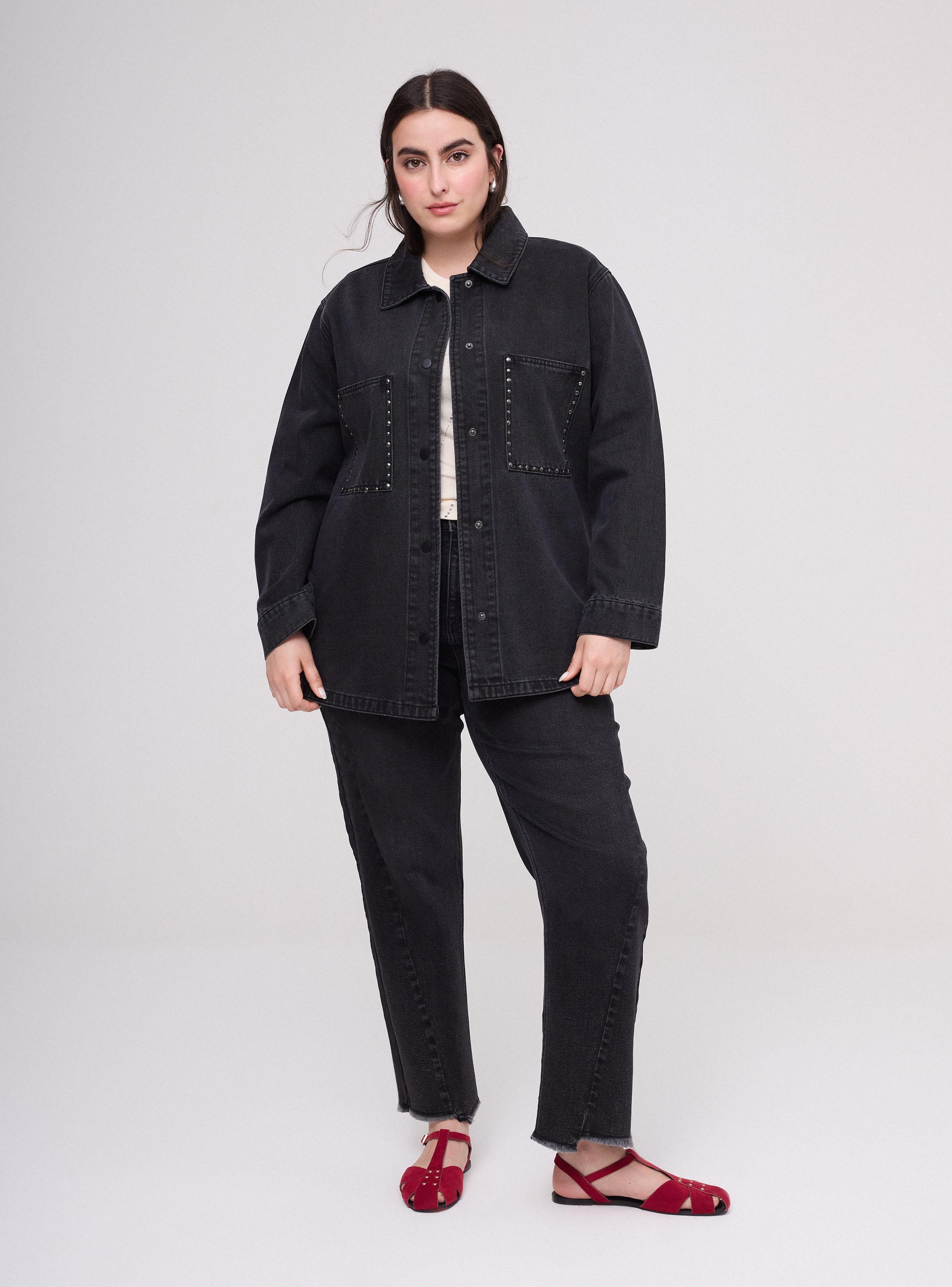 Chaqueta Sobrecamisa Denim con Tachas-4