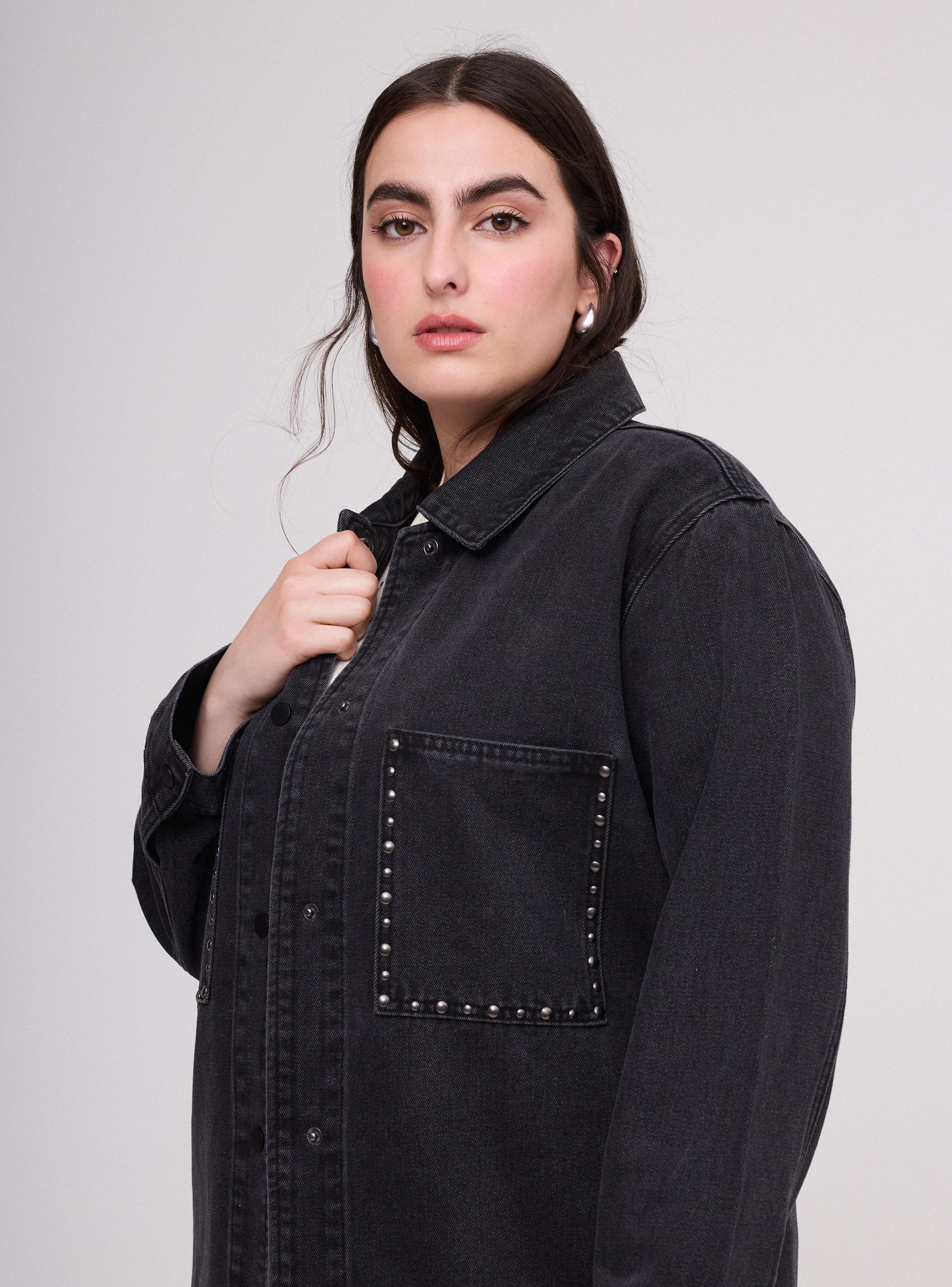 Chaqueta Sobrecamisa Denim con Tachas-2