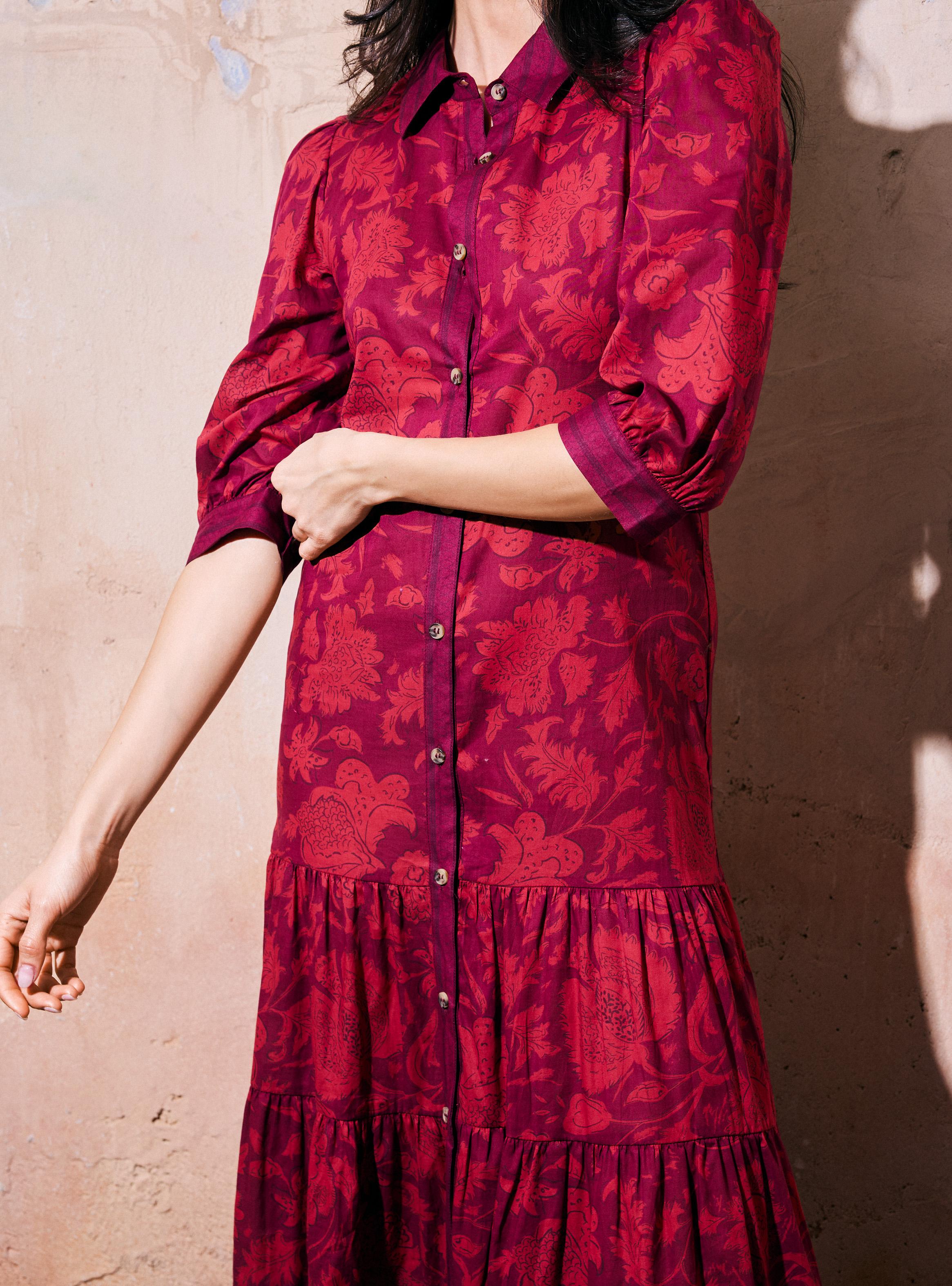 Vestido Camisero Estampados Combinados-3