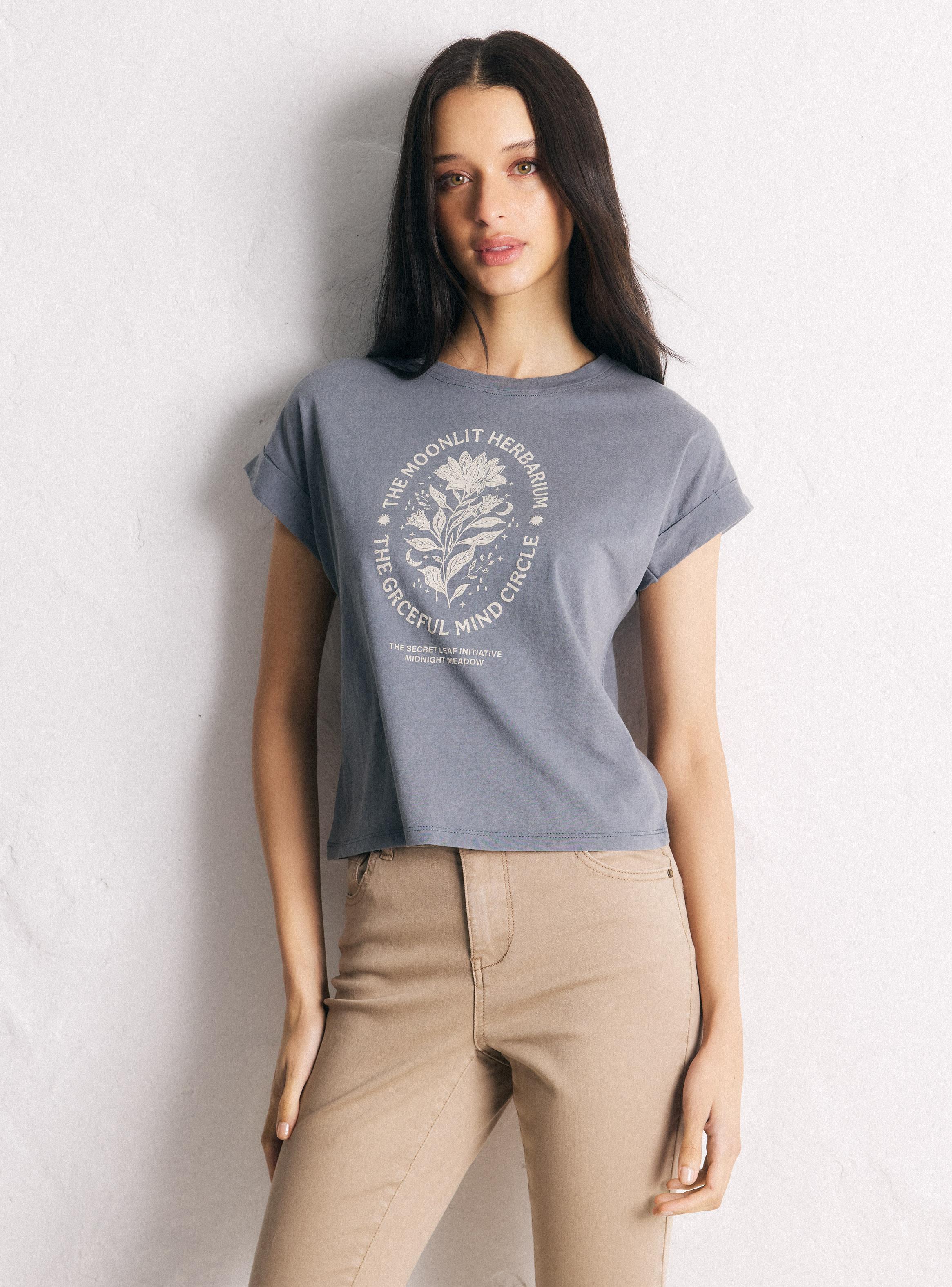 Polera Manga Corta Cuello Redondo Estampado Floral-0