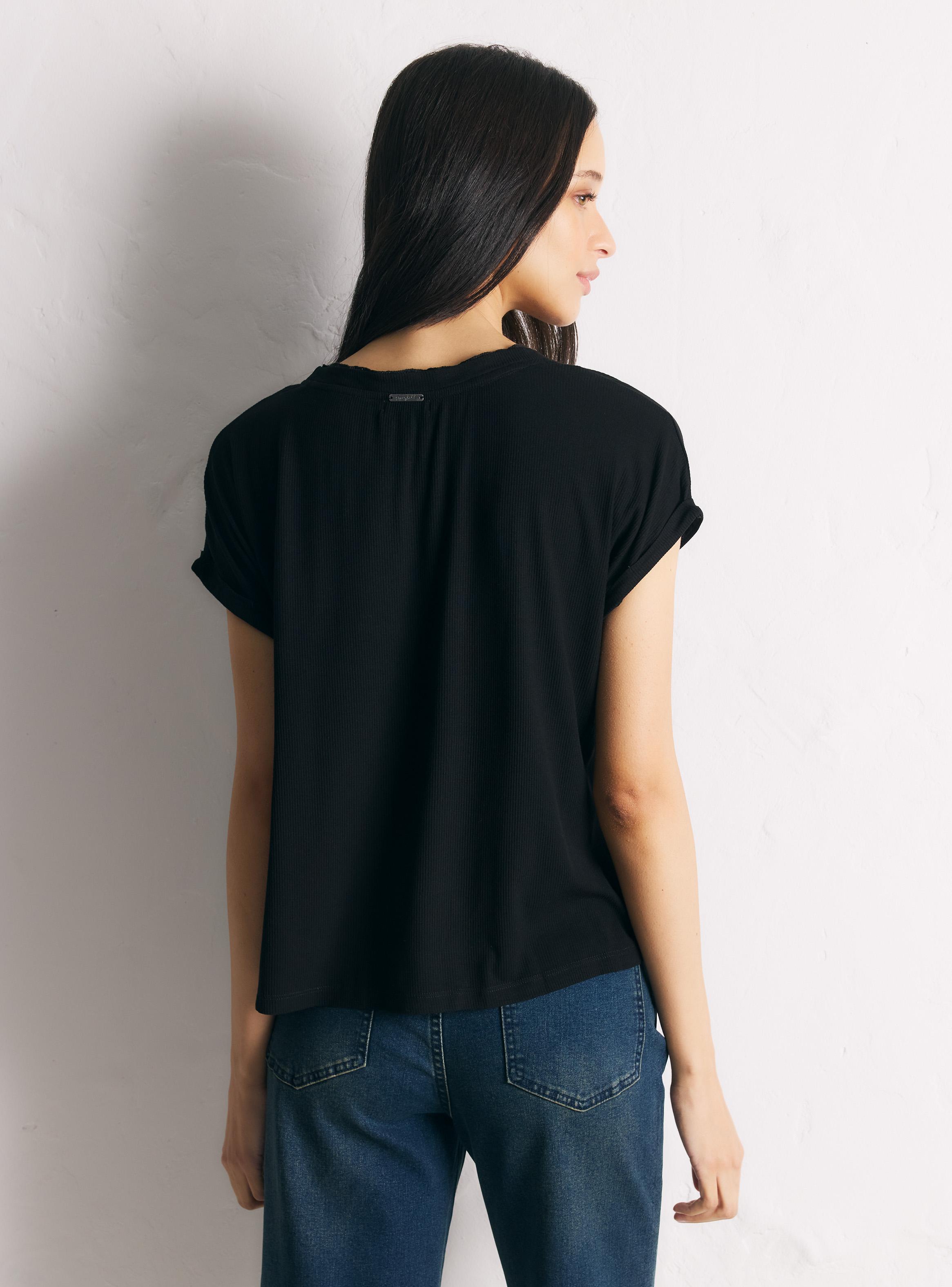Polera Cuello Redondo Manga Corta Oversize Holgada-1