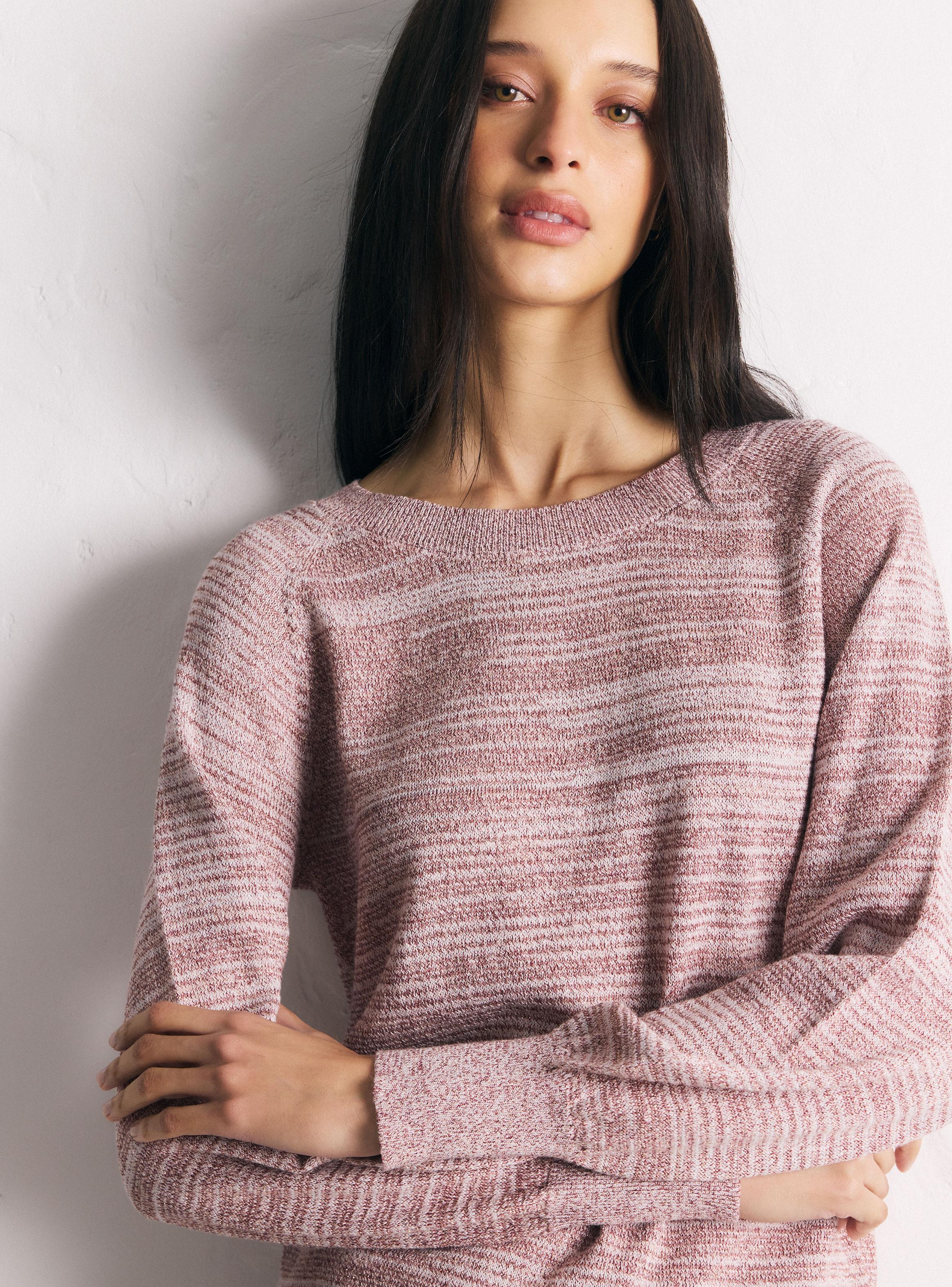 Sweater Tejido Horizontal Jaspeado Puños con Botones-2