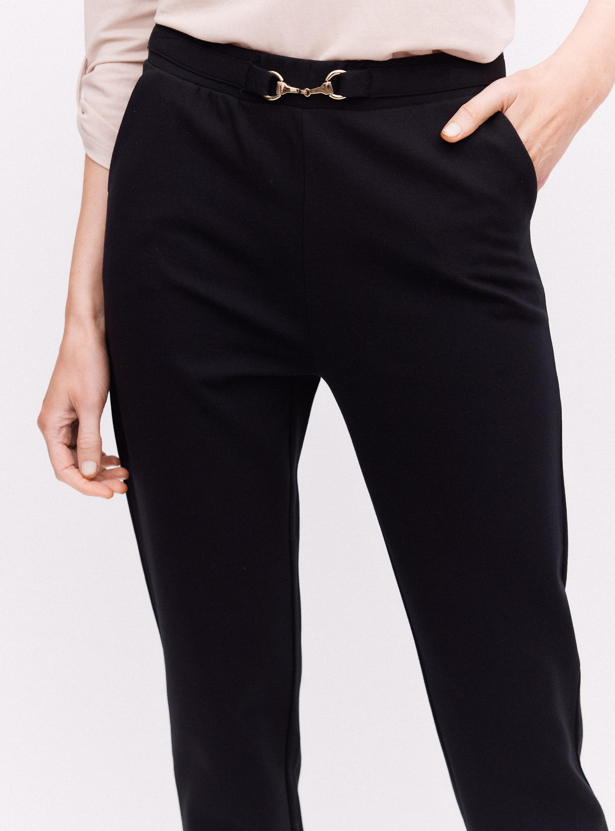 Pantalón Recto Roma con Hebilla Decorativa-2