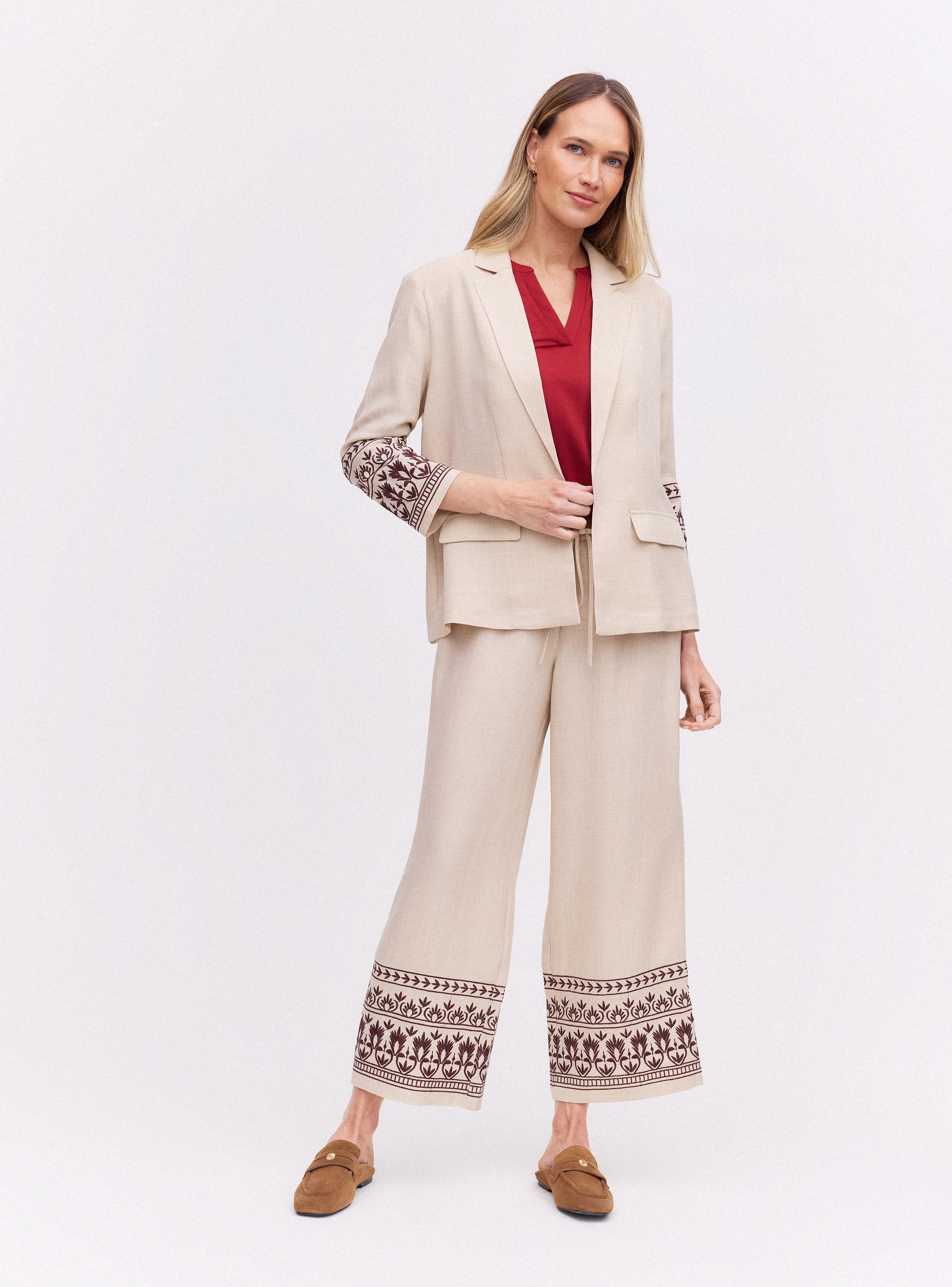Blazer Abierto con Bordado en Puños-4
