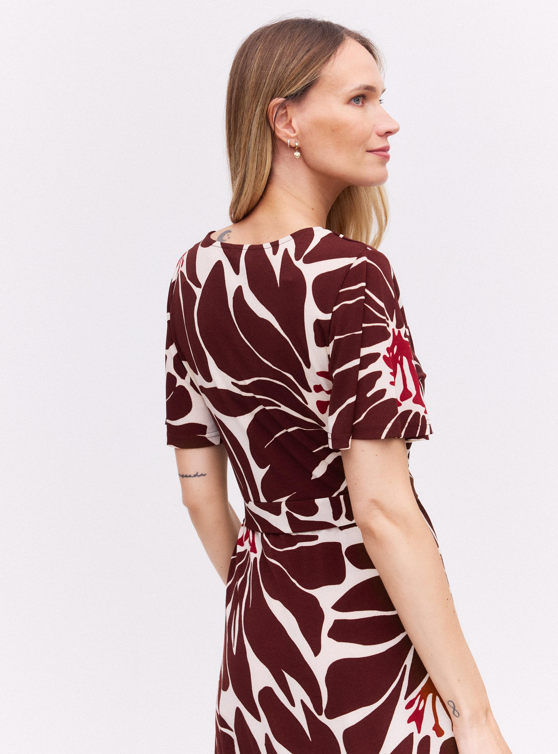 Vestido Midi Cruzado Estampado Crepé-3