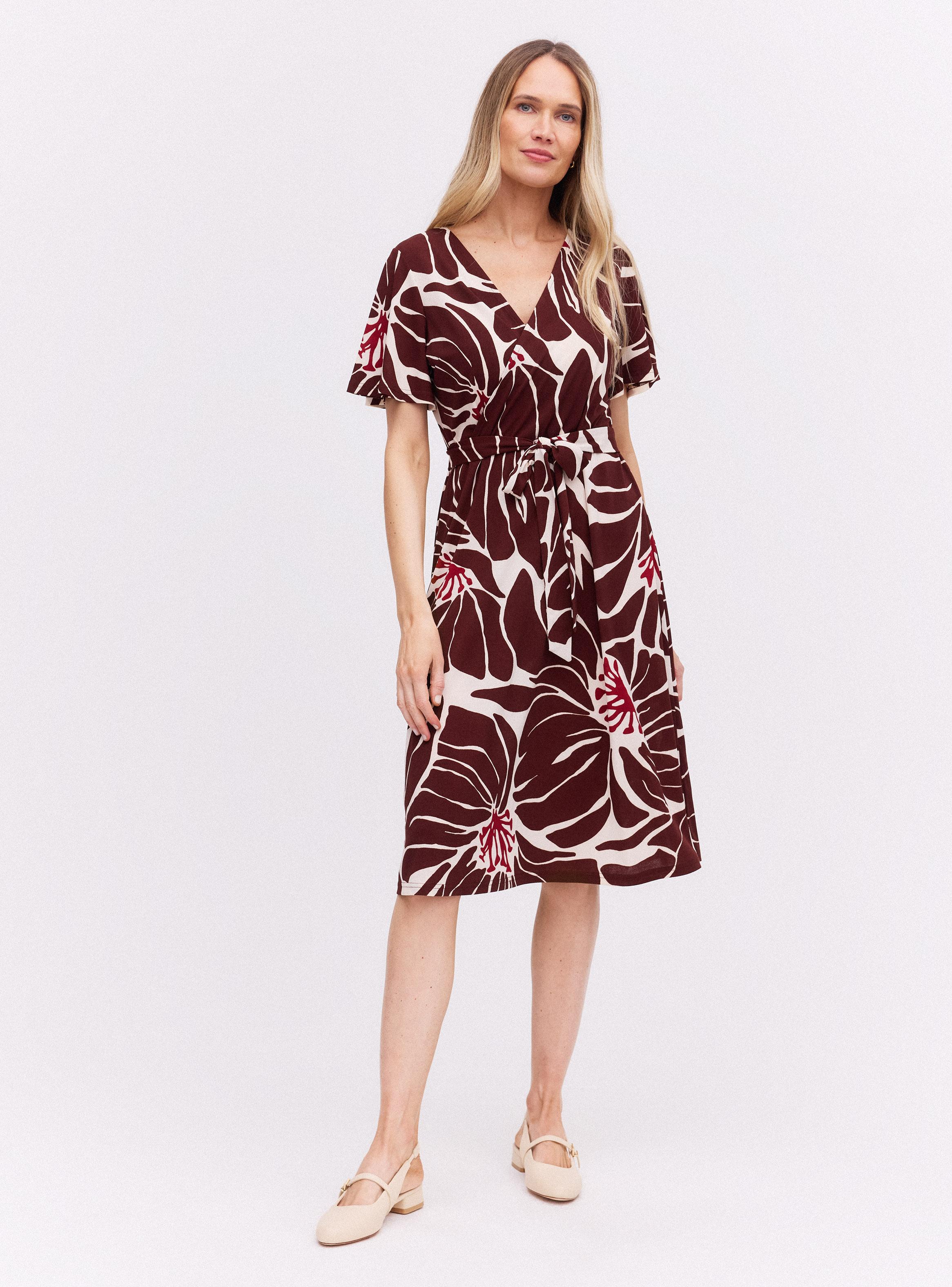 Vestido Midi Cruzado Estampado Crepé-4