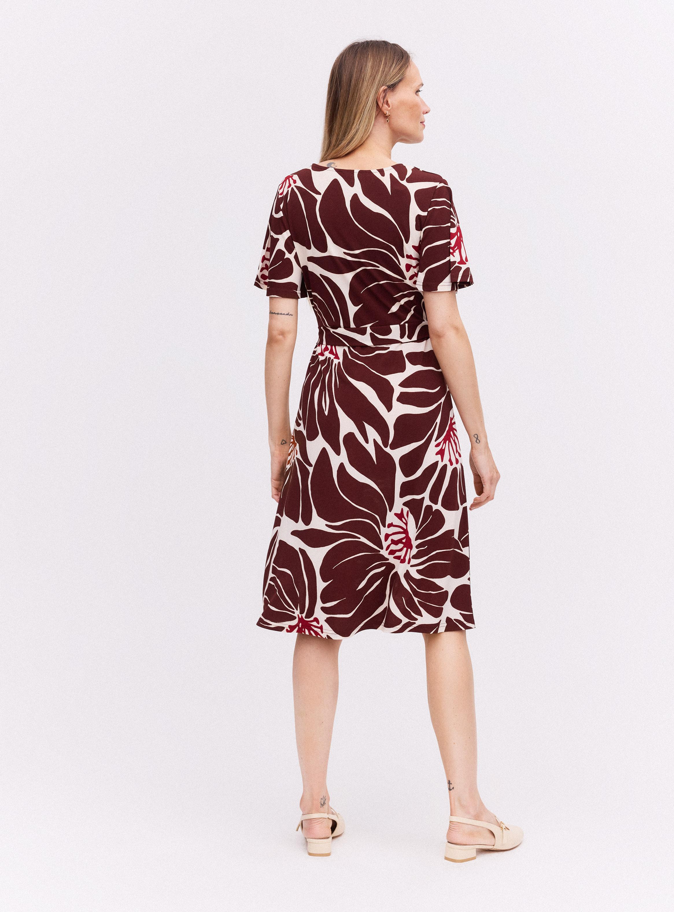 Vestido Midi Cruzado Estampado Crepé-5