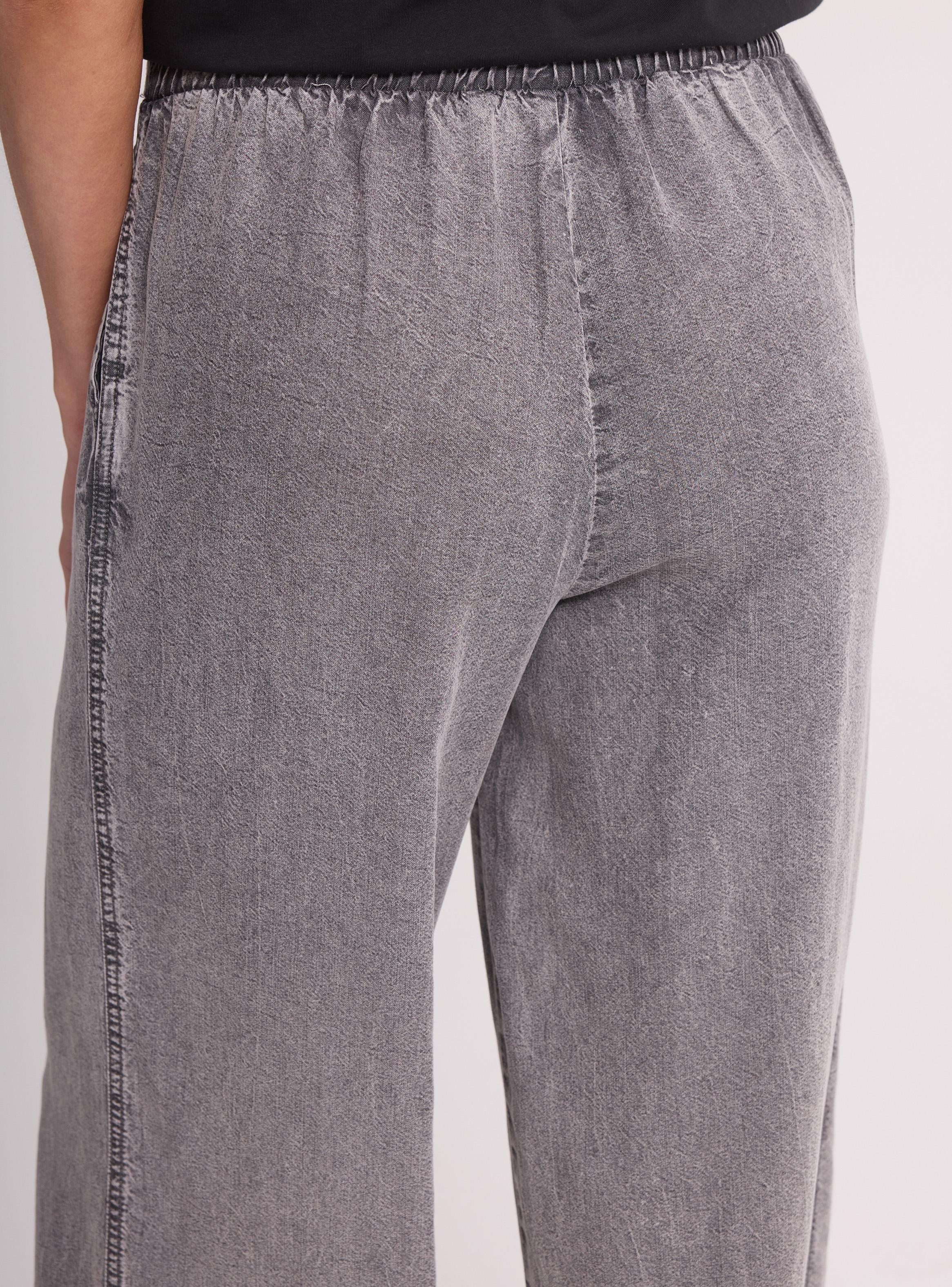 Pantalón Wide Leg Tiro Alto Pretina Elástica-3