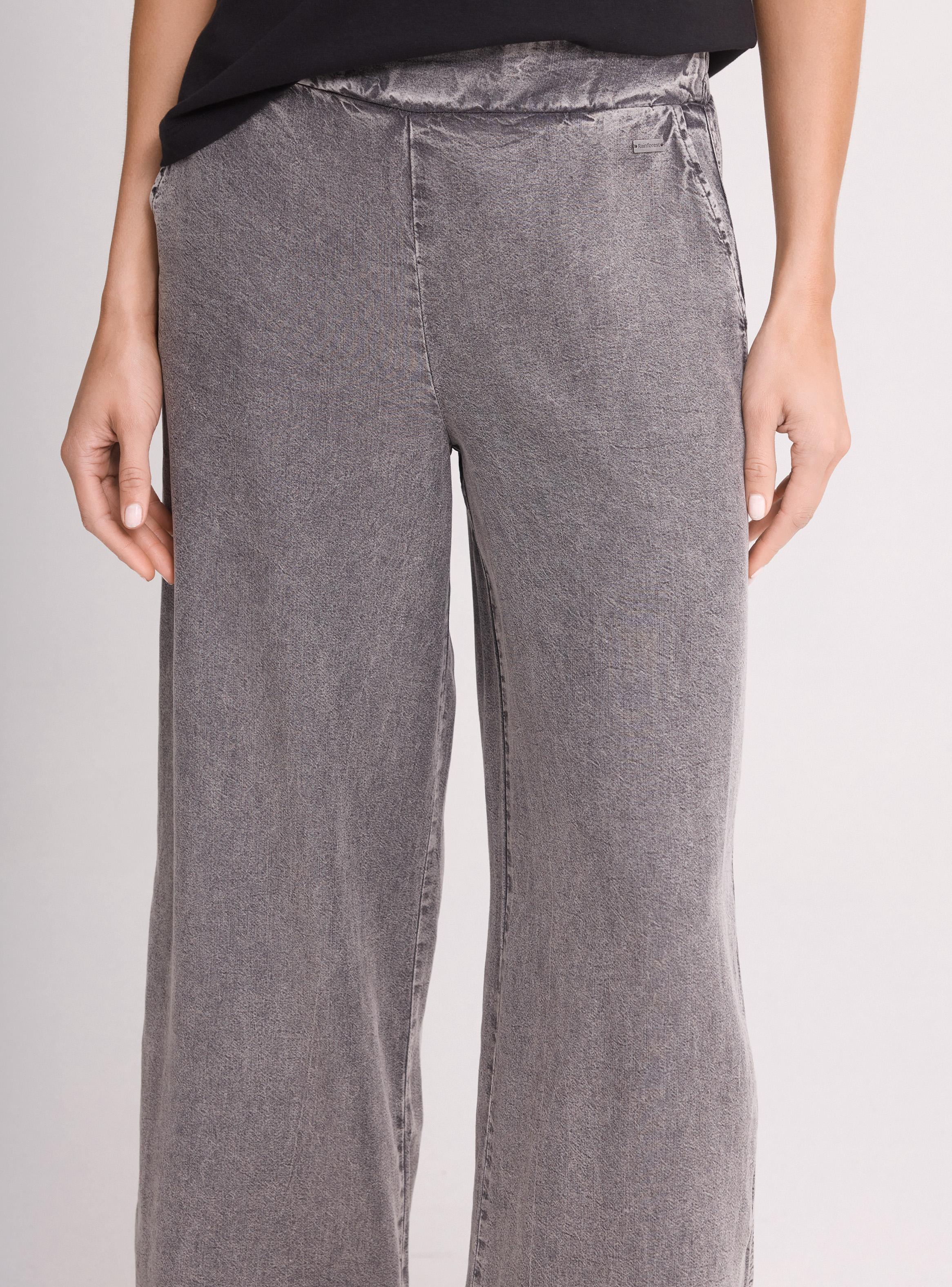 Pantalón Wide Leg Tiro Alto Pretina Elástica-2